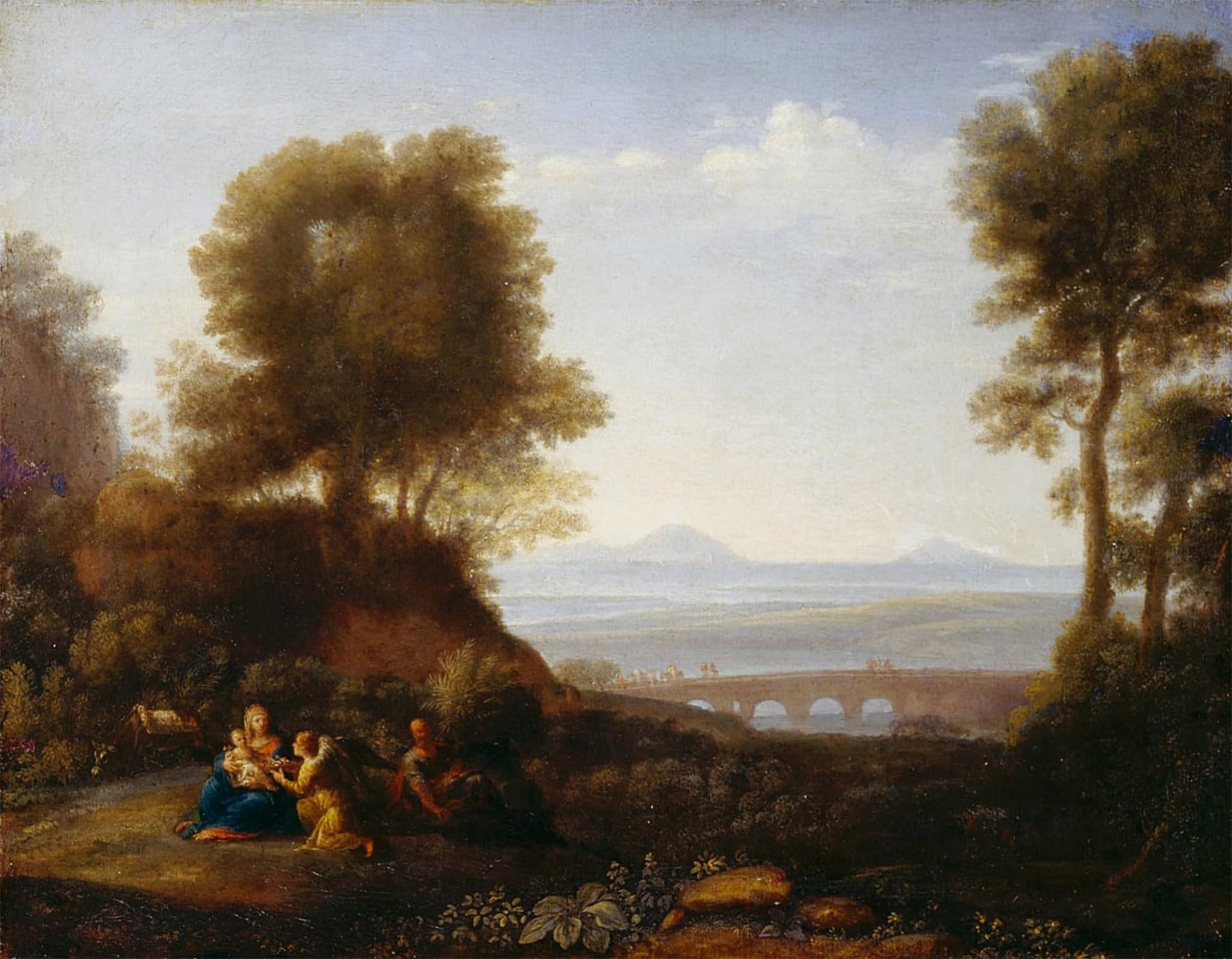 ARTXLXXBN Famous Art Print Poster Vintage Wall Art Rest on the Flight Into Egypt by Claude Lorrain Canvas Art Poster for Home Decor 60x90cm