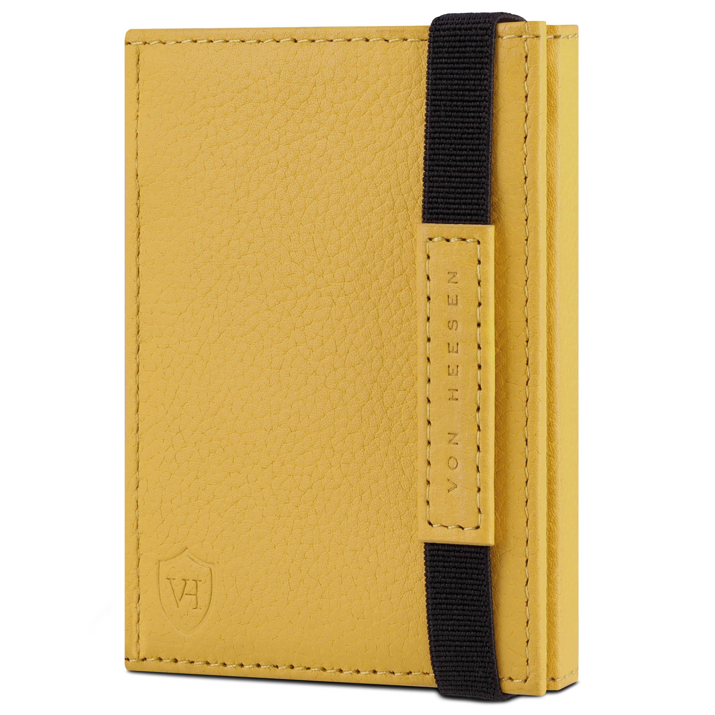 VON HEESEN Slim Wallet mit RFID Schutz - Geldbörse Herren klein - Mini Geldbeutel Damen Portmonee - Kartenetui Echtleder Karten Portemonnaie - Leder Kreditkartenetui