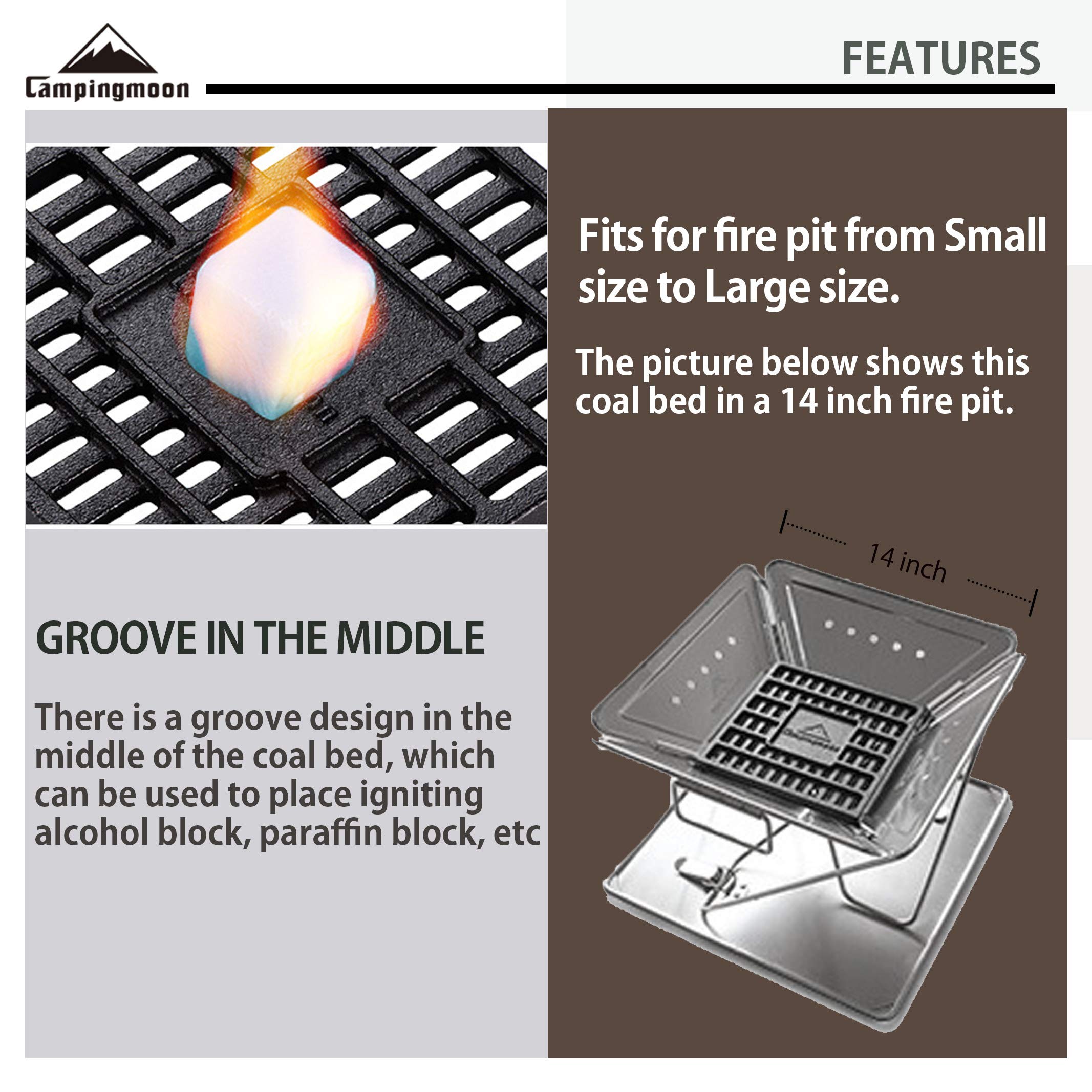 Cast Iron Fire Grate - Improve Fire Efficiency -4