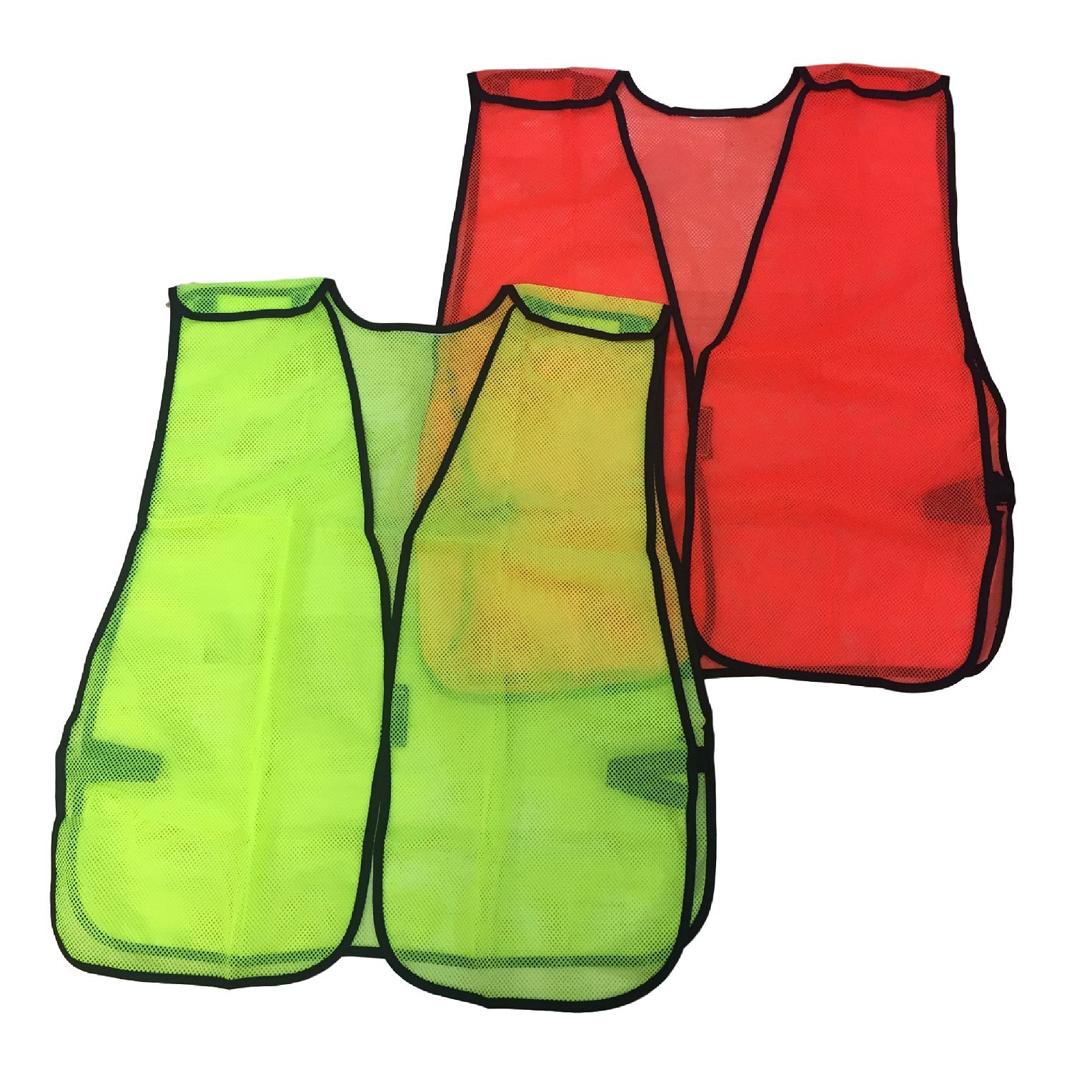 General Purpose Safety Vest Mesh, High-Visibility Breakaway (Large, Lime)