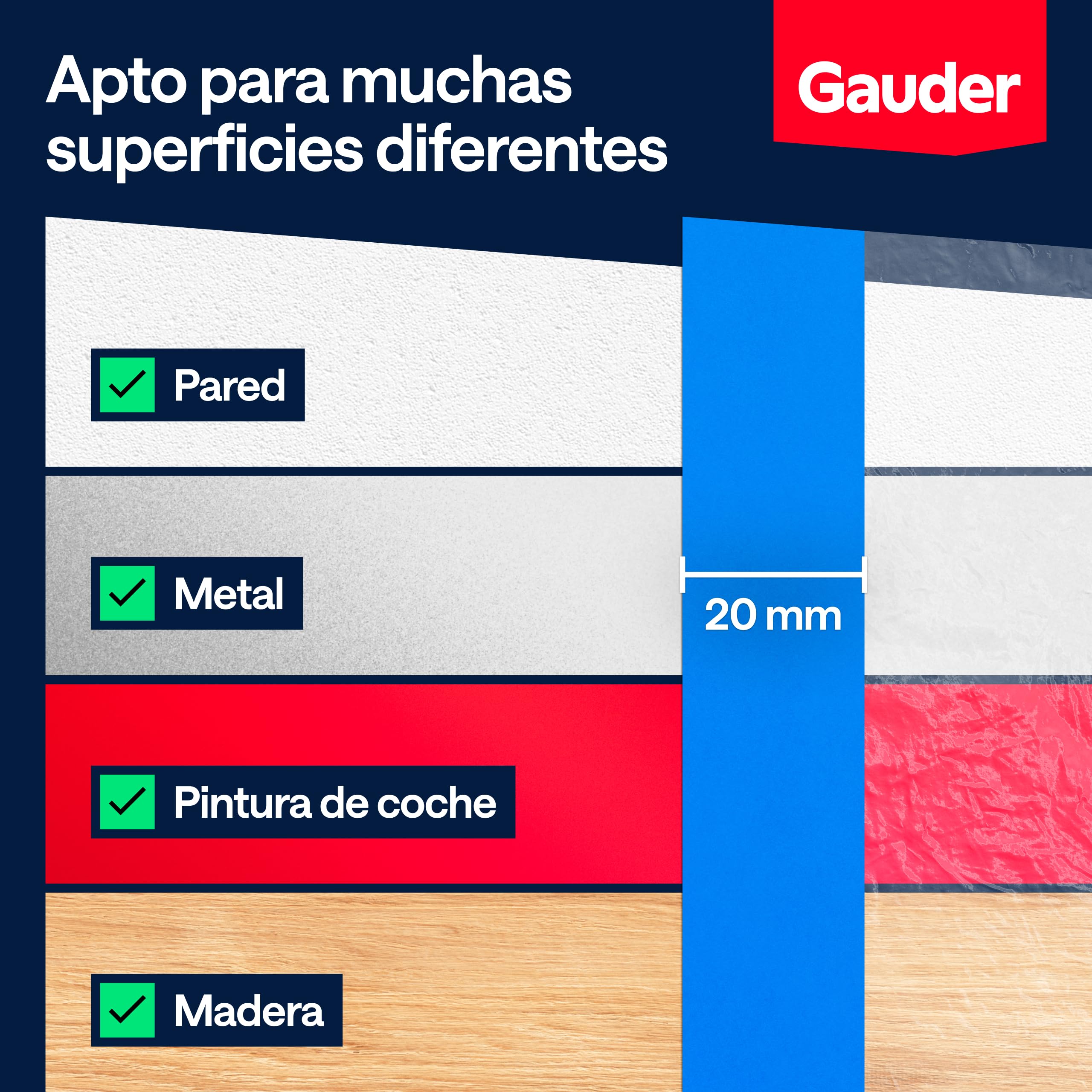 GAUDER Film protector con cinta adhesiva - 81 m² de plástico autoadhesivo - Para ventanas, puertas e interruptores (3 Rollos - 270 cm x 10 m)