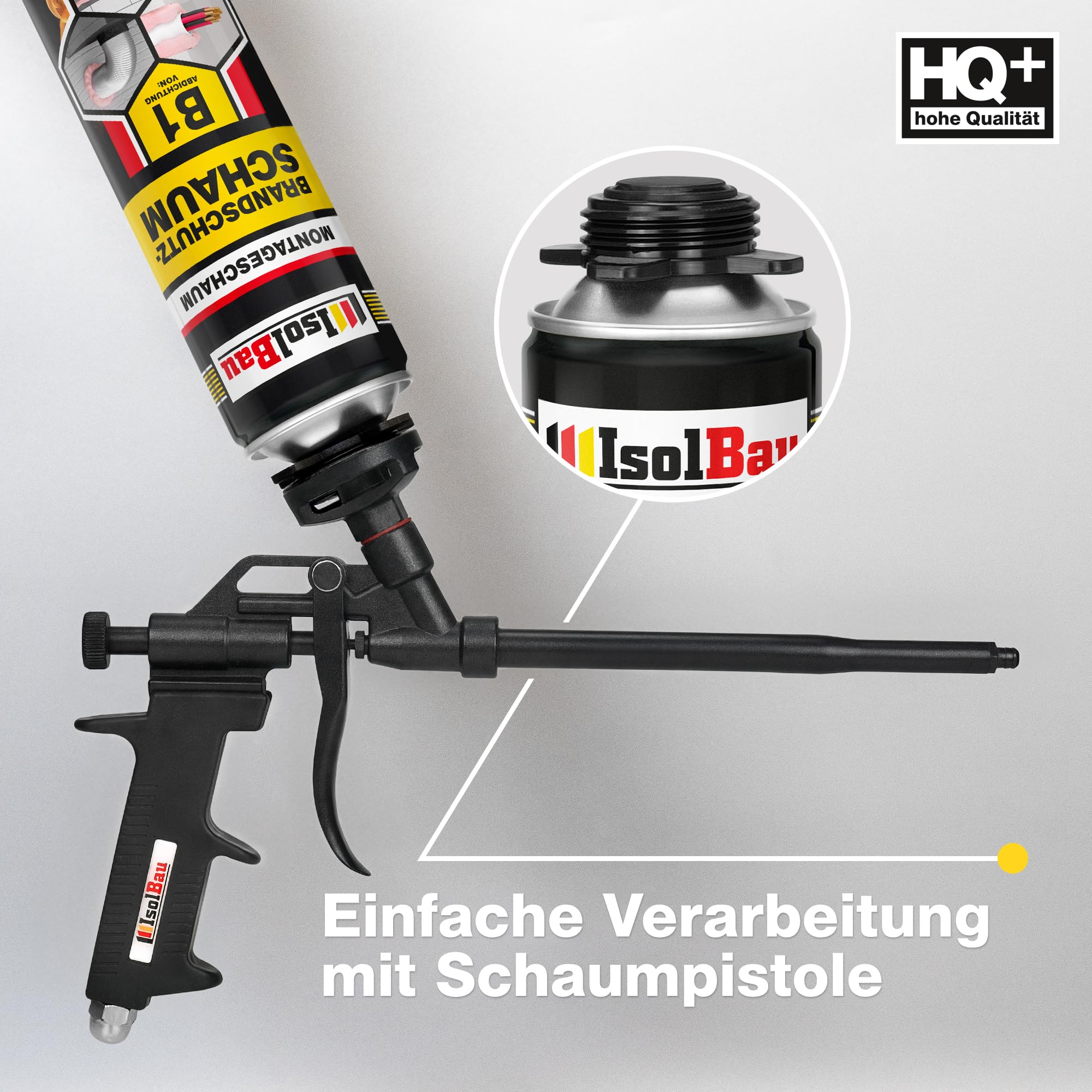 Isolbau - Bauschaum B1 - Montageschaum - PU-Schaum 10 x 750 ml - Pistolenschaum - 1K Brandschutzschaum - Dämmschaum - Abdichtung, Wärmedämmung und Schalldämmung