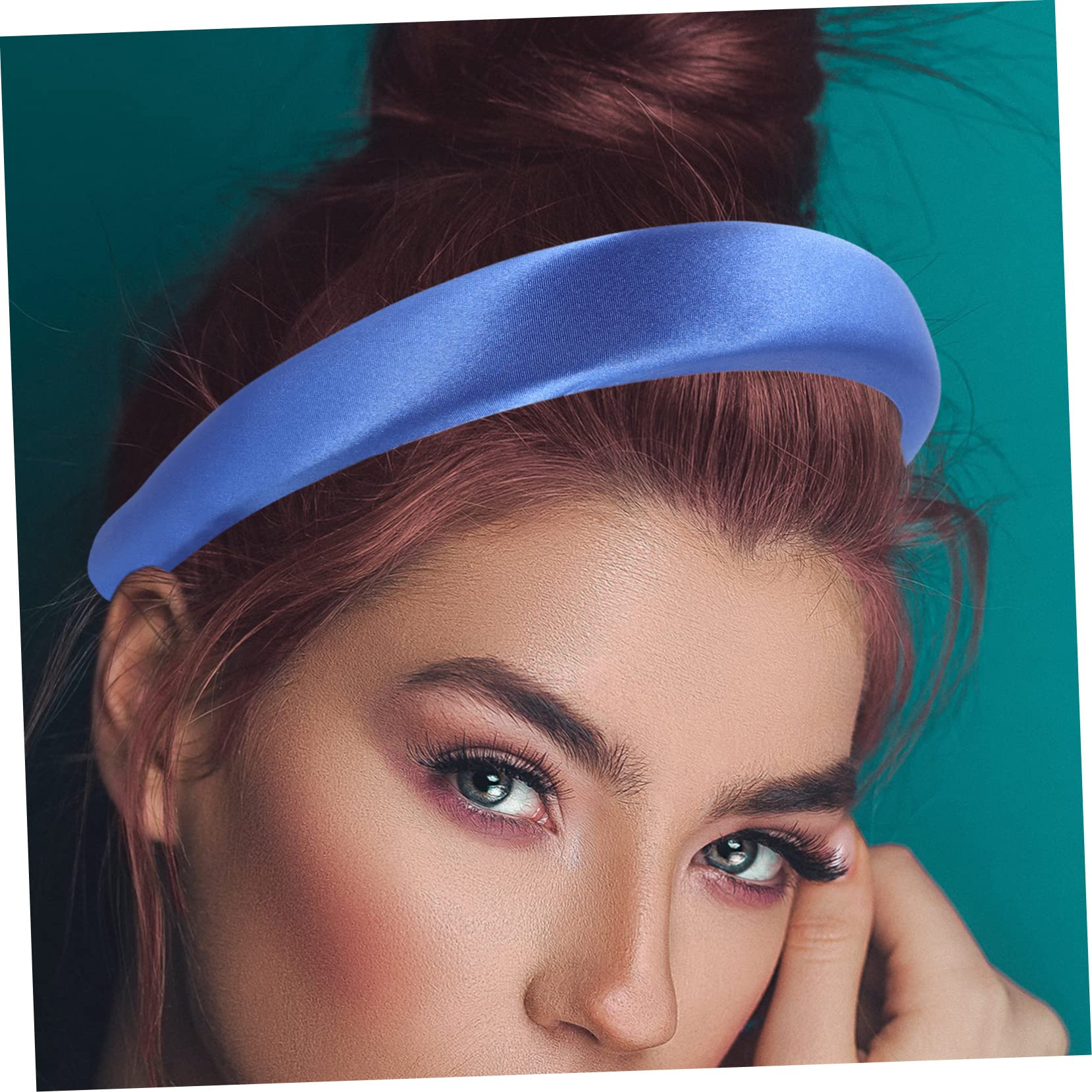 FRCOLOR 5pezzi Fascia Larga Imbottita Spugna Per Donne e Ragazze Headband Elegante Satin Accessorio Versatile Per Lisci e Ricci Comfort Per Tutti Giorni