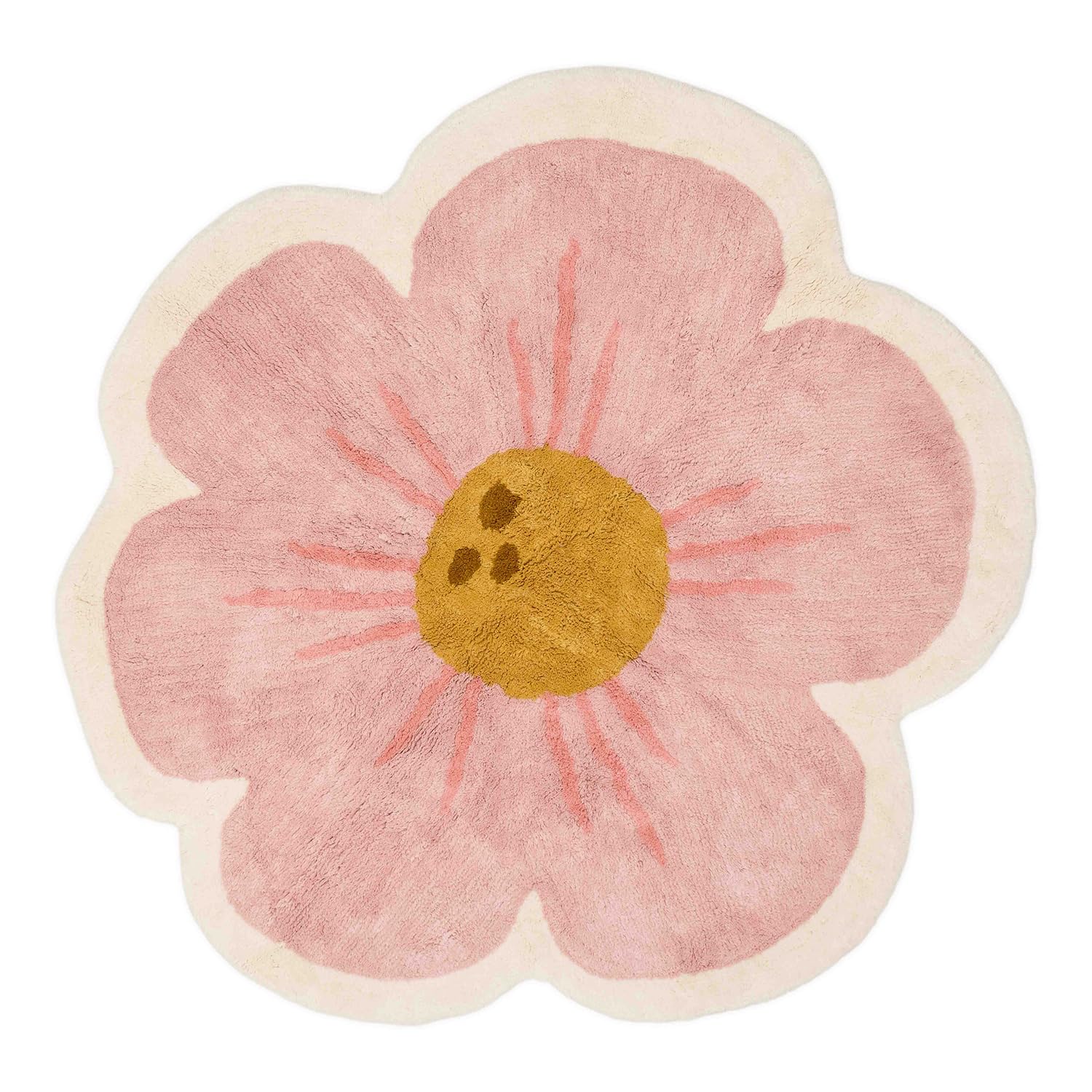 Little Dutch Teppich Kinderzimmer Kinderteppich Blume - Fairy Garden rosa (110x110 cm)