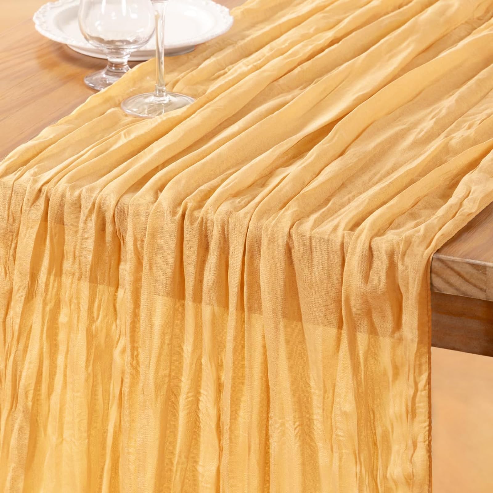 Runner da tavola in tulle velato per fai da te, artigianato, matrimoni, compleanni, tè, picnic, Natale, decorazione della cucina, 90 x 300 cm