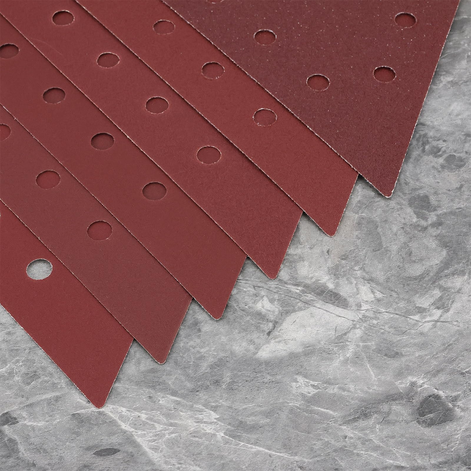 EMSea Lot de 30 papiers abrasifs triangulaires grain 80 100 120 150 180 240 pour ponceuse DS210 à sec DS930 pour ponceuse murale et plafond, 290 mm
