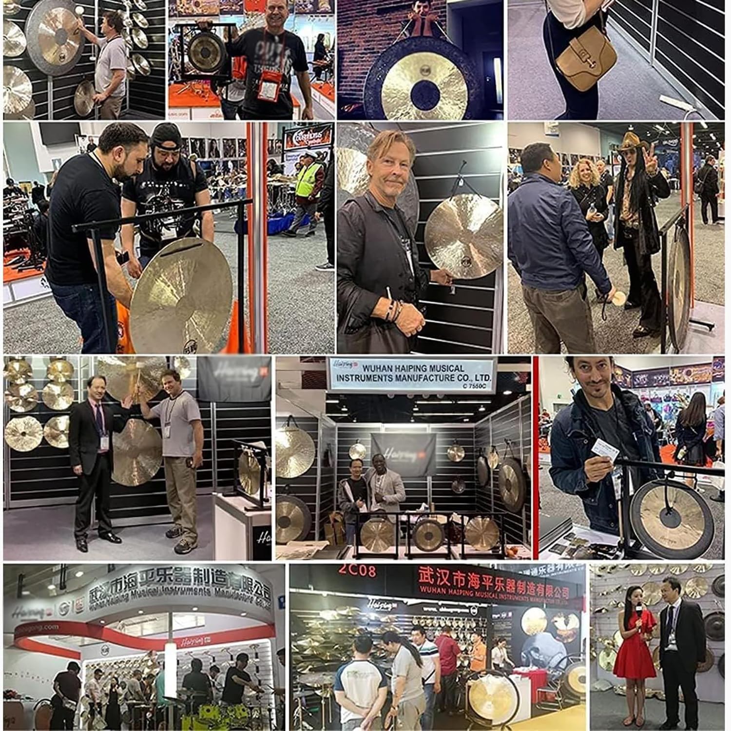 Gong cinese con supporto e battitore, 45 cm fatto a mano in bronzo, tono liscio, ottimo suono per orchestra sinfonica, perfetto per musica e meditazione