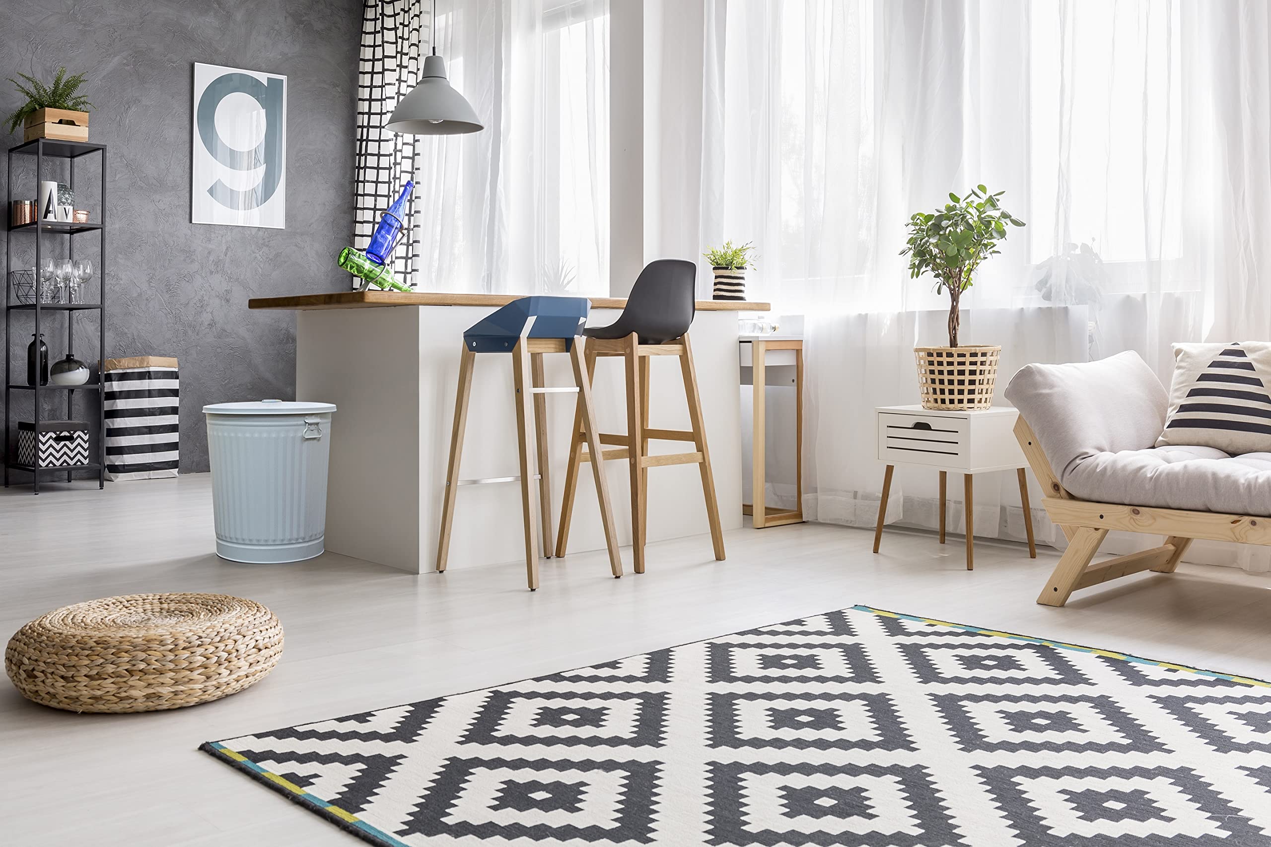 2er-Set Retrodesign Mülleimer mit Griffen und Deckel + 30 Müllbeutel | Cremeweiß | 62L