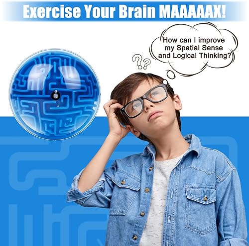 Miniatura 3 de Bola de juego de rompecabezas 3D y mini cubo bola de laberinto 3D rompecabezas de rompecabezas de esfera y juego de laberinto de entrenamiento