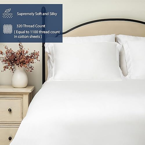 Miniatura 2 de Delara Juego de sábanas 100 % tencel de eucalipto, refrescantes naturales, súper suaves, sedosas, absorben la humedad, equilibrio de temperatura,