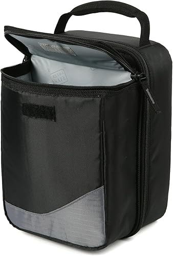 Miniatura 4 de Arctic Zone Lonchera expandible HardBody, color negro y blanco, enfriador vertical aislado con forro duro, divisor ajustable, fácil de limpiar,