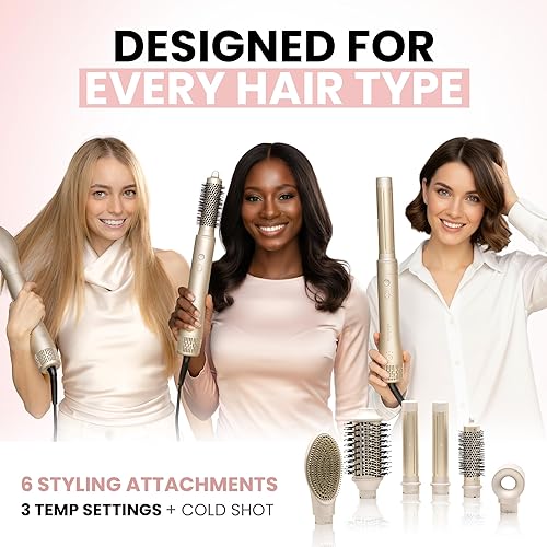Miniatura 6 de ELLA BELLA® Estilizador profesional de aire caliente 6 en 1 • Potente juego de secador de pelo y alisador • Estilo sin daños por calor • Secado