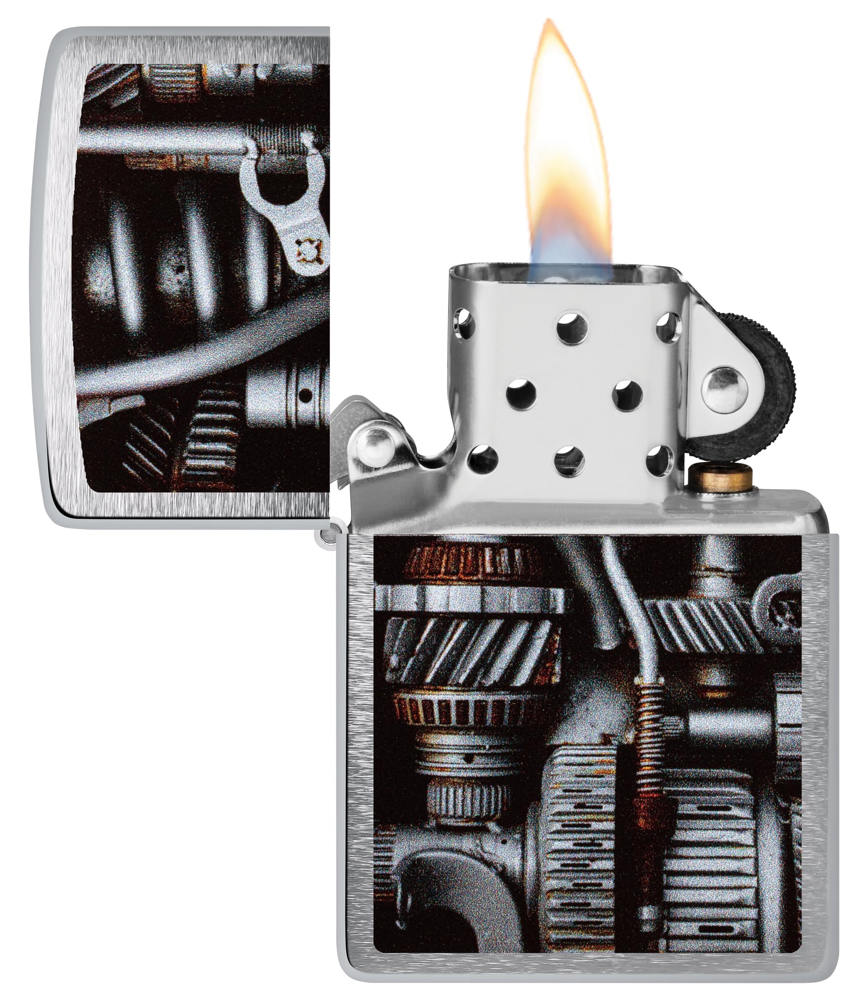Encendedor Zippo a prueba de viento Brushed Chrome Recargable Reutilizable Caja regalo