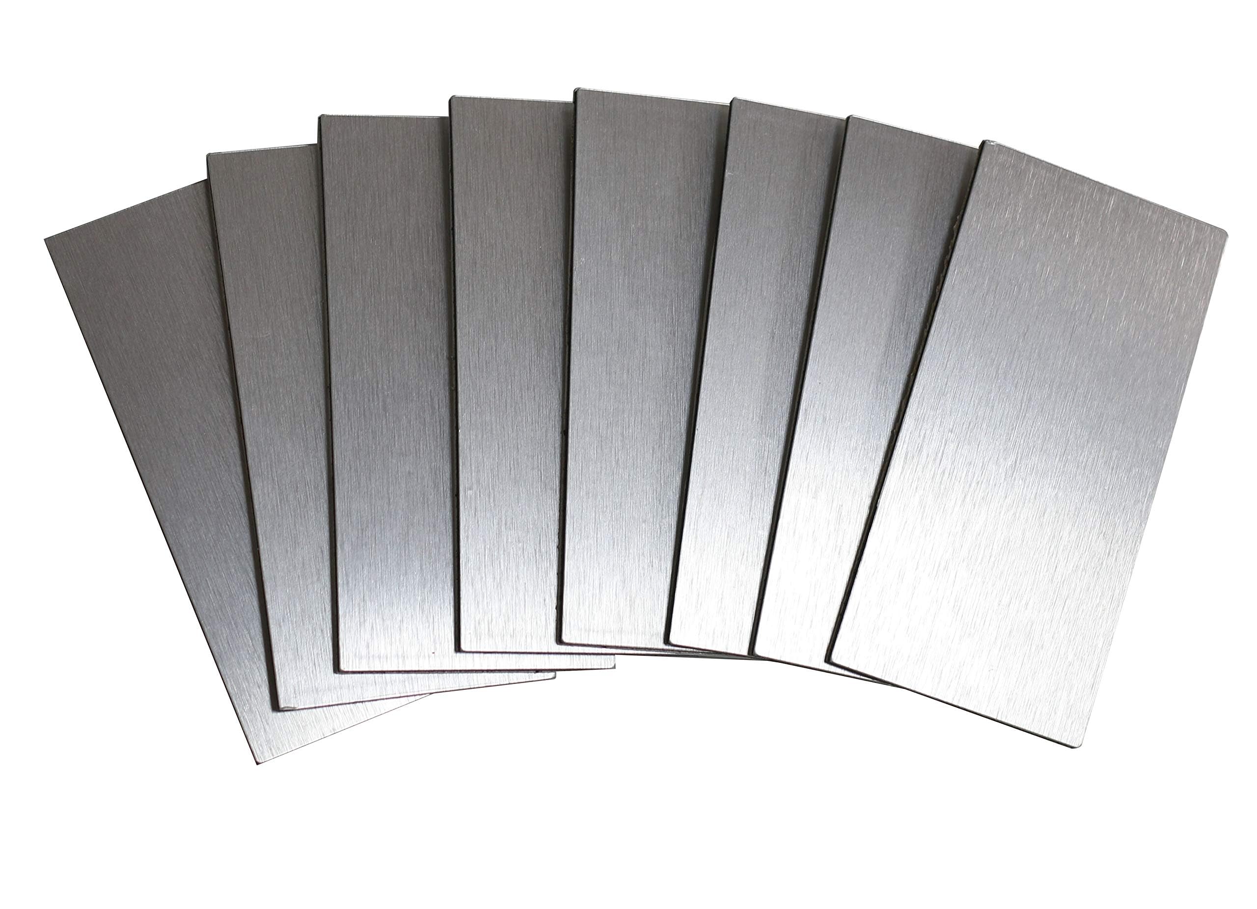 32-teilige Backsplash-Fliesen, Wandsticker, selbstklebende Aluminium-Wandpaneele, für Küche, Wohnzimmer, Schlafzimmer (32, Silber gebürstet)