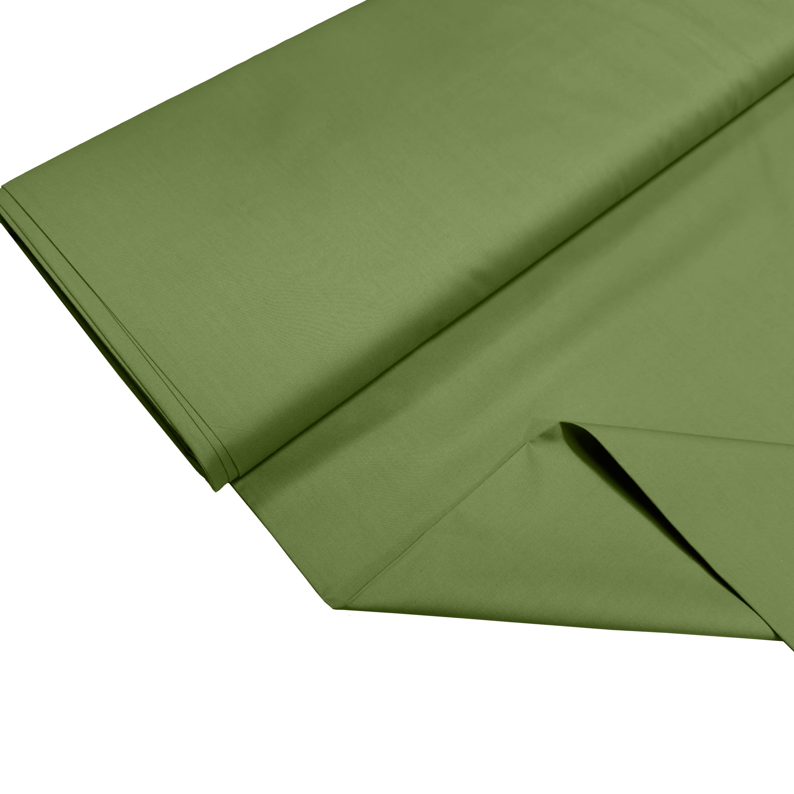 100% Cotton Percale Fabric – 200 Thread Count, 120 GSM, Breathable & Durable Material for Bedding, Quilting & Sewing - 500cm x 112cm (Moss) — image 1