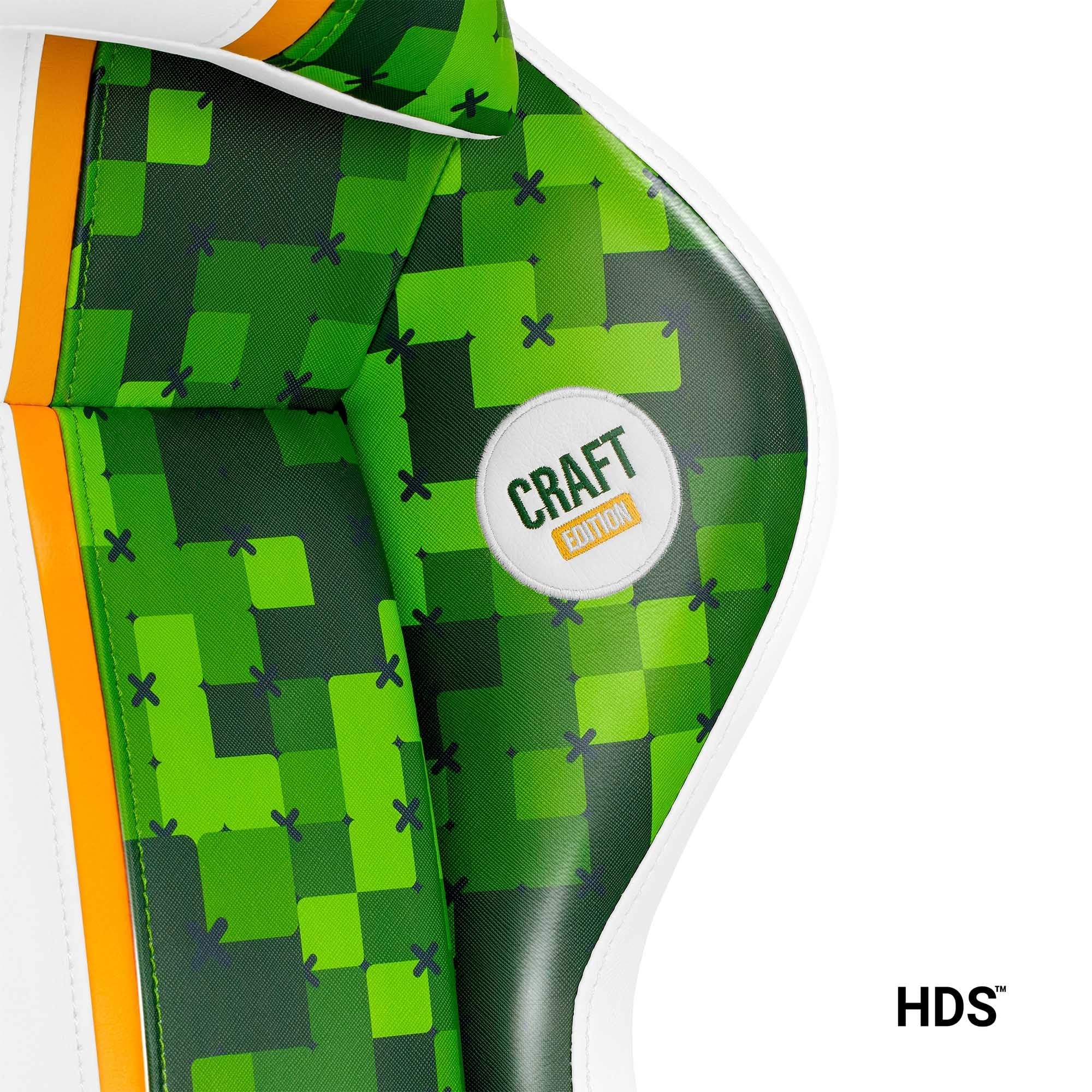 DIABLO Chairs X-One 2.0 Craft Edition Piccola Sedia da Gaming Girevole Sedia da Scrivania Ergonomica con Cuscino Lombare e Poggiatesta Schienale in Ecopelle Regolabile 64x33x120 cm Verde-Bianco
