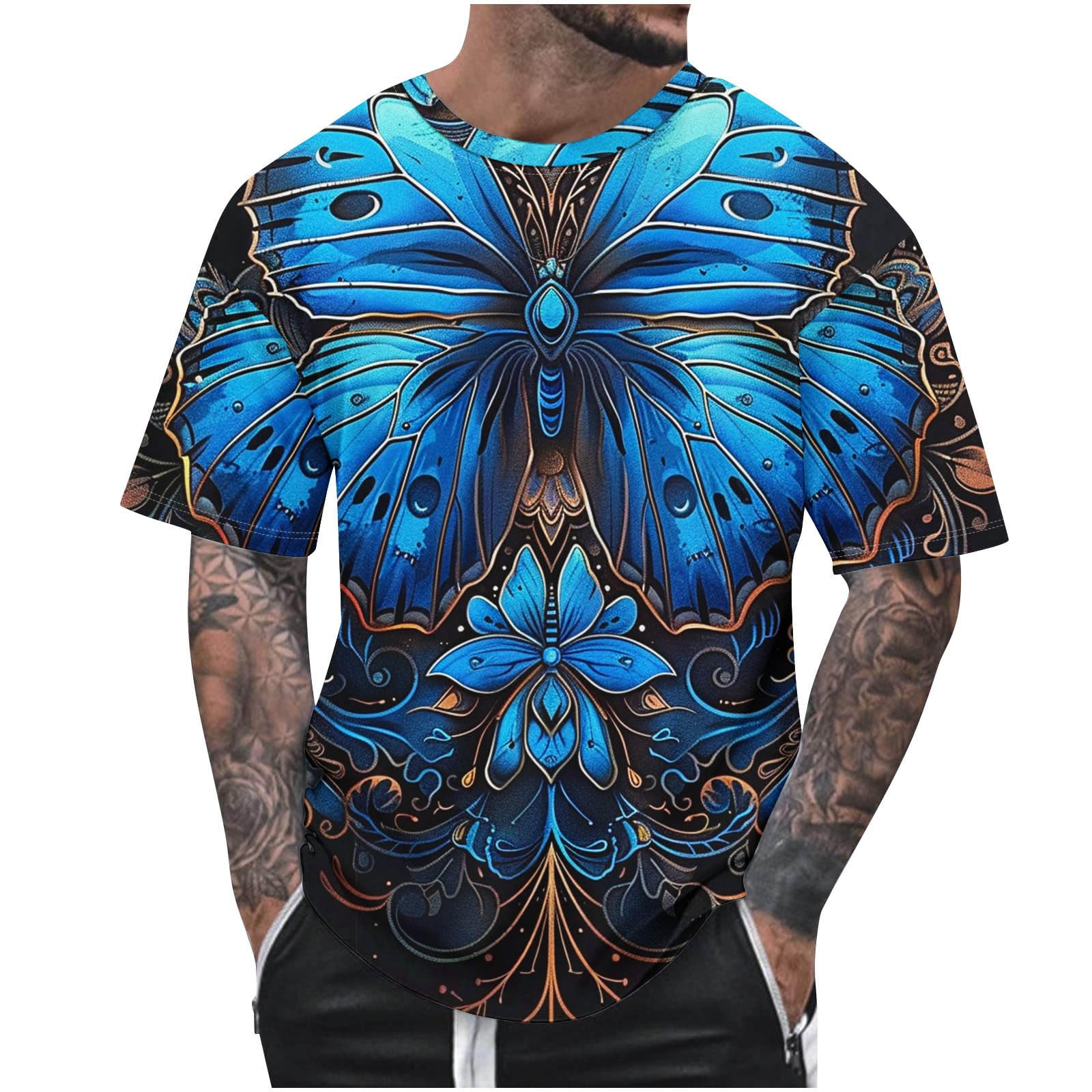 Mens Tee Shirts T-Shirts Short Sleeve T Shirts for Men Moisture Wicking Quick Dry T-Shirt Casual Crew Neck