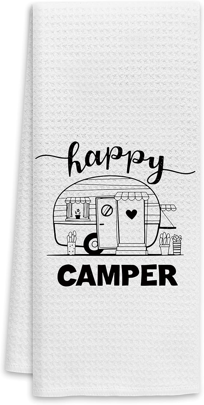 Voatok Happy Camper Towels Kitchen Towels Dishcloths Hand