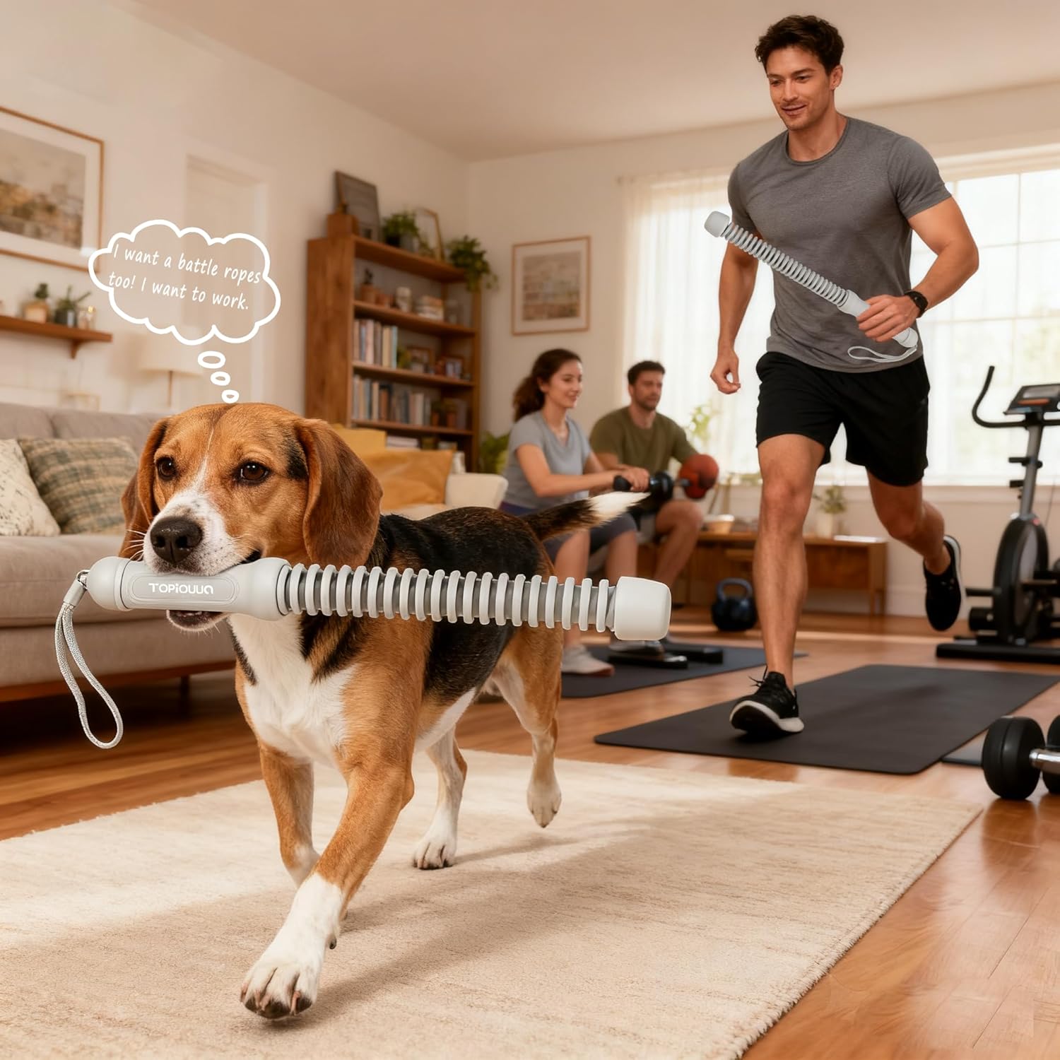 Ropeless Battle Rope - HIIT Weight Training, Multi-functional Home and Travel Exercise Equipment, Unisex Exercise Training Battle Rope Fitness Equipment with Anti-slip Tape