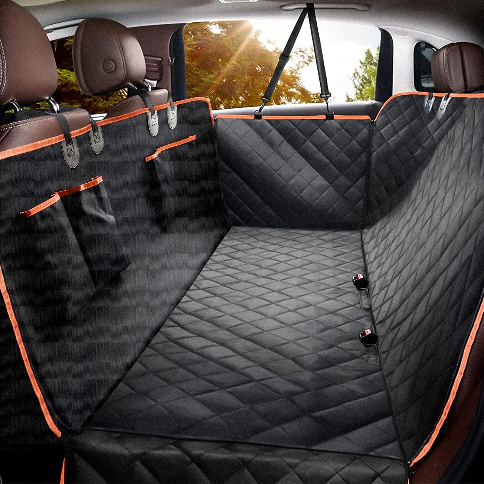 Elouta Dog Car Seat Cover for Back Seat,100% Waterproof Scratch Proof Nonslip Seat Cover,600D Heavy Duty Scratch Proof Nonslip Durable Soft Dog