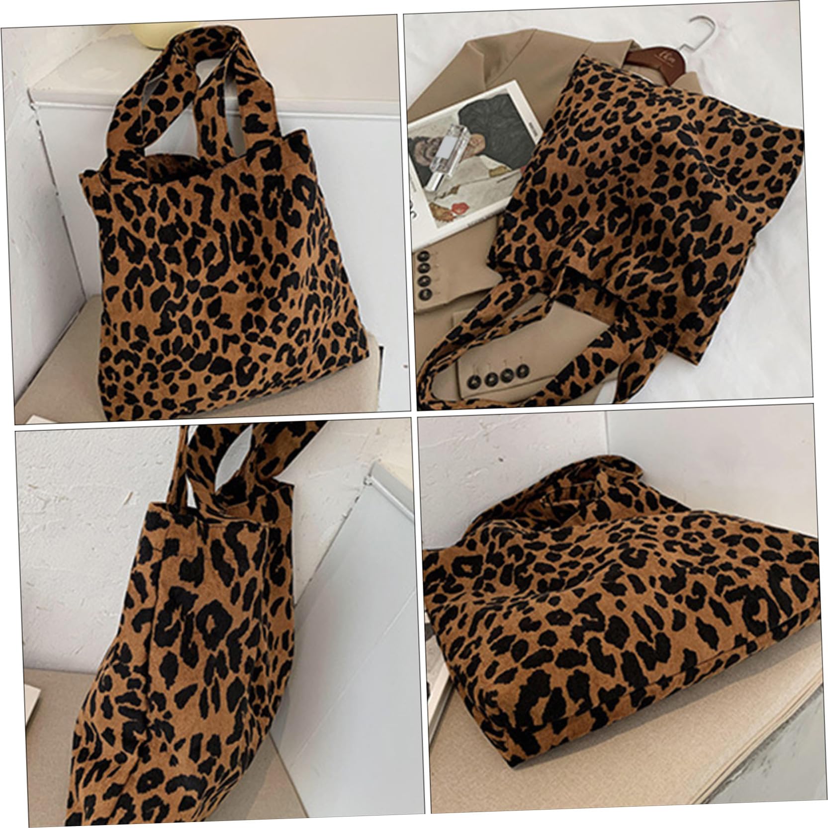Healeved Bolso De Hombro Para Mujer Bolso Tote Estampado De Leopardo Bolsa De Almacenamiento Para Uso Diario