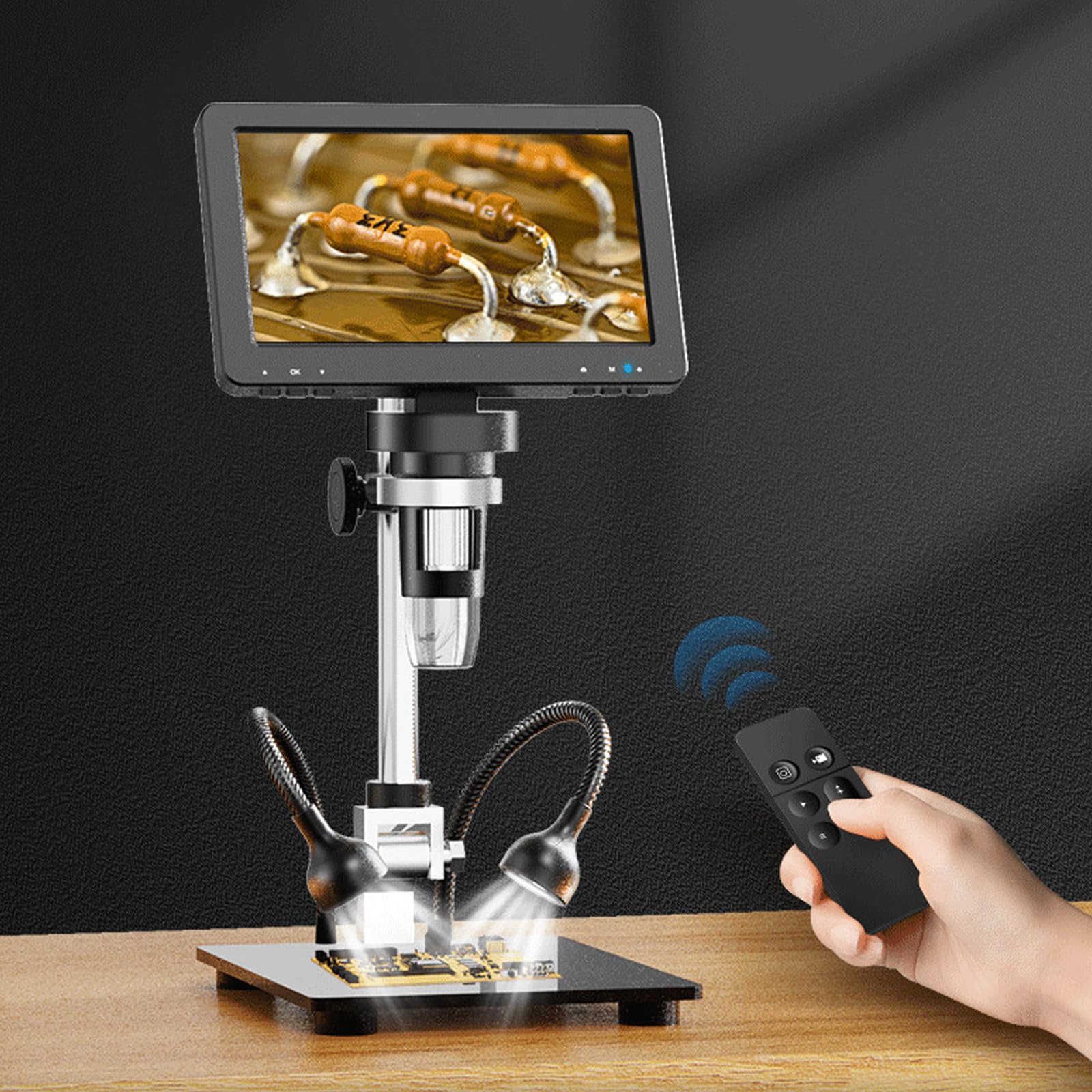 7-Zoll LCD Digitalmikroskop mit 1200-facher Vergrößerung für die Münz und Briefmarkenbeobachtung mit 1080FHD Videoaufzeichnungs Digitalmikroskop