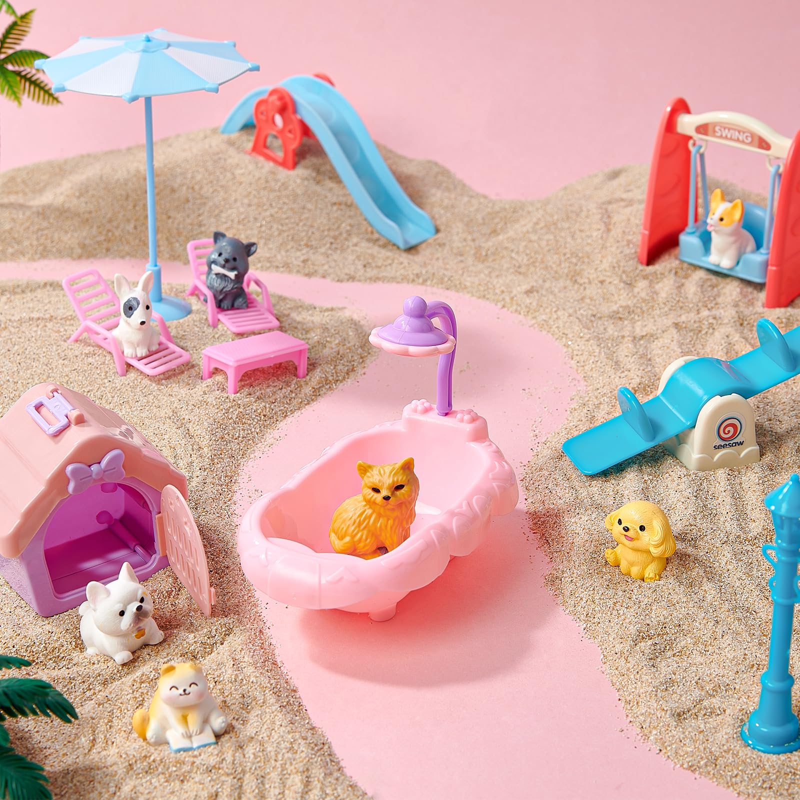 Bombe de Bain Enfant Surprise 12pcs Boule de Bain avec Jouets Chiens Chats Bombe de Douche Aromatherapie Jouets de Bain pour Enfant Fournitures de Loisirs Créatifs Cadeau Anniversaire Garçons Filles