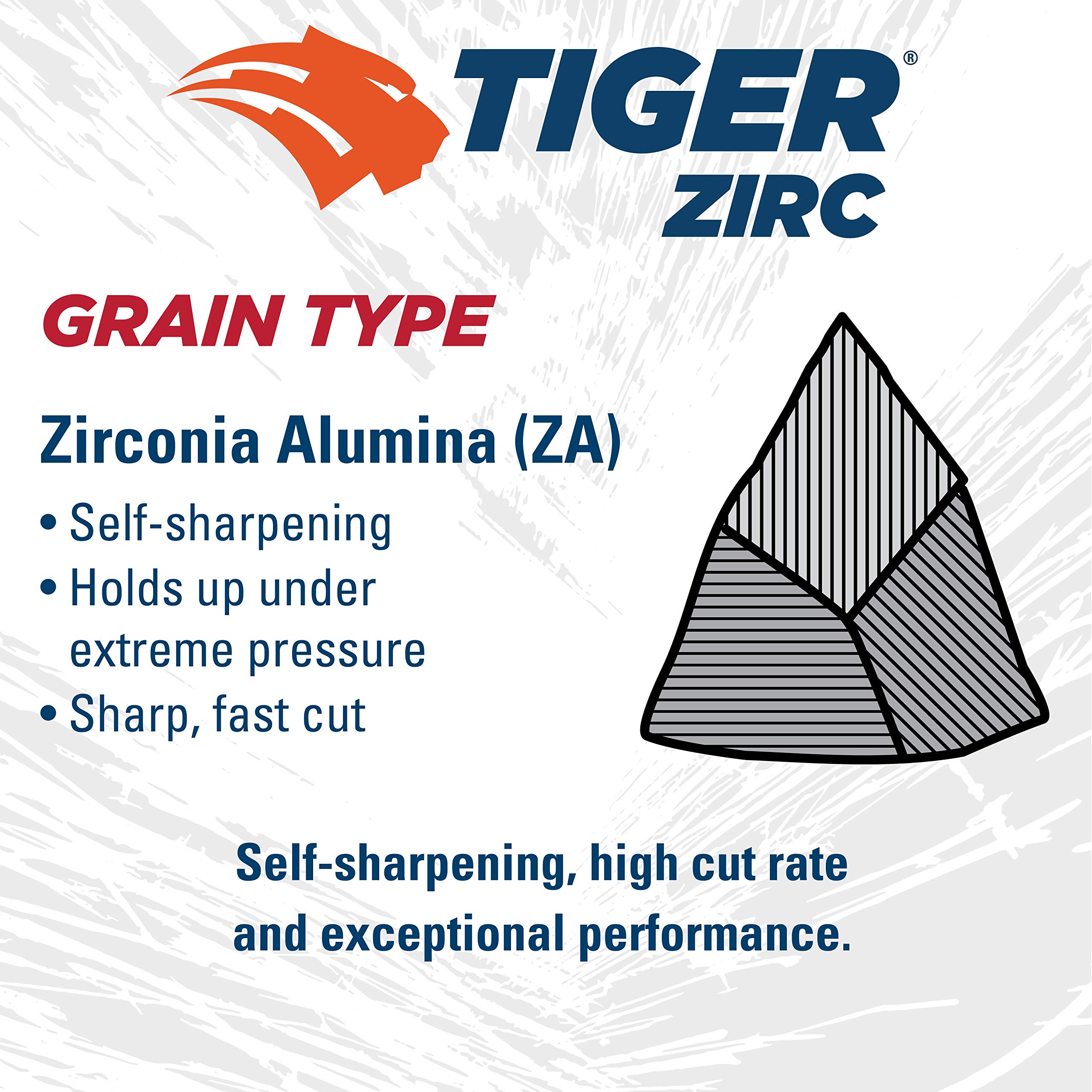 Weiler 59731 Tiger Zirconia - Disco de lijado y molienda de fibra de aluminio (4-1/2 pulgadas de diámetro, grano 24, 7/8 pulgadas de diámetro, 25 unidades)