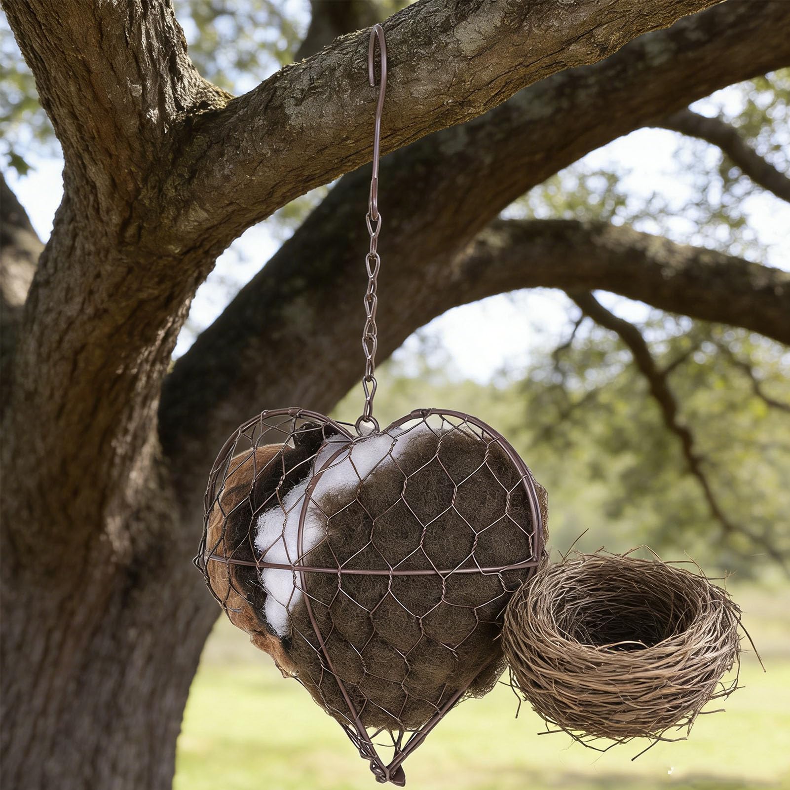 Asixxsix Corazón de Nido de pájaro de Fibra Hecho a Mano, Material de anidación Recargable Corazón de Nido de pájaro de Fibra de Alpaca de de de Alpaca