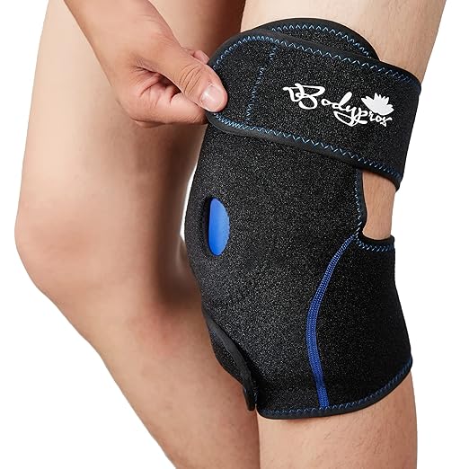 Bodyprox Ice Pack for Knee, Knee Support Brace with Gel Pad for Hot and Cold Therapy, Adjustable Ice Compression Knee Wrap for Sports Injuries Recovery