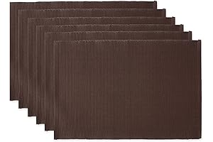 DII Brown Ribbed Everyday Placemats for Dining