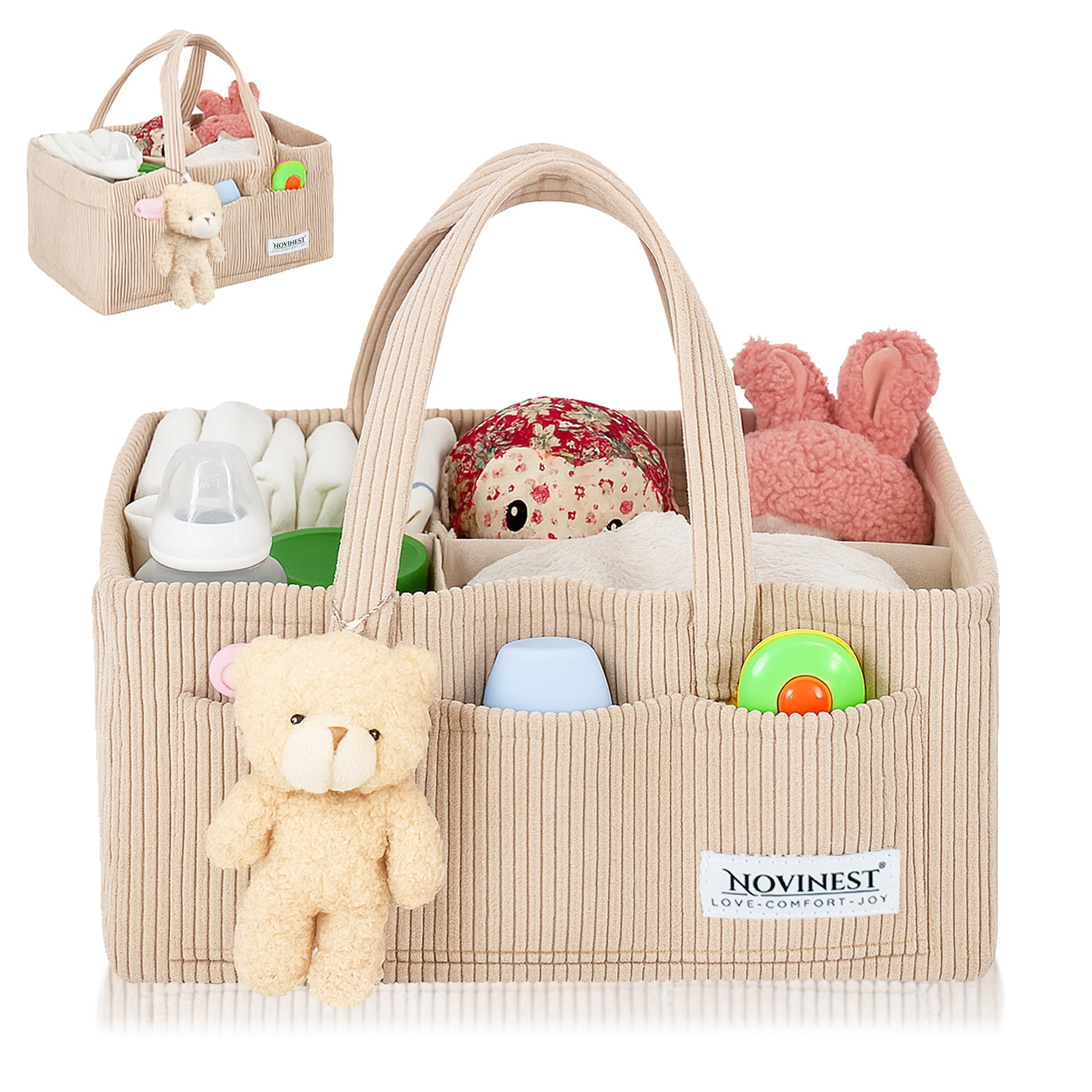 Novinest Nappy Caddy Organizer, Newborn Essentials & Car Diaper Caddy
