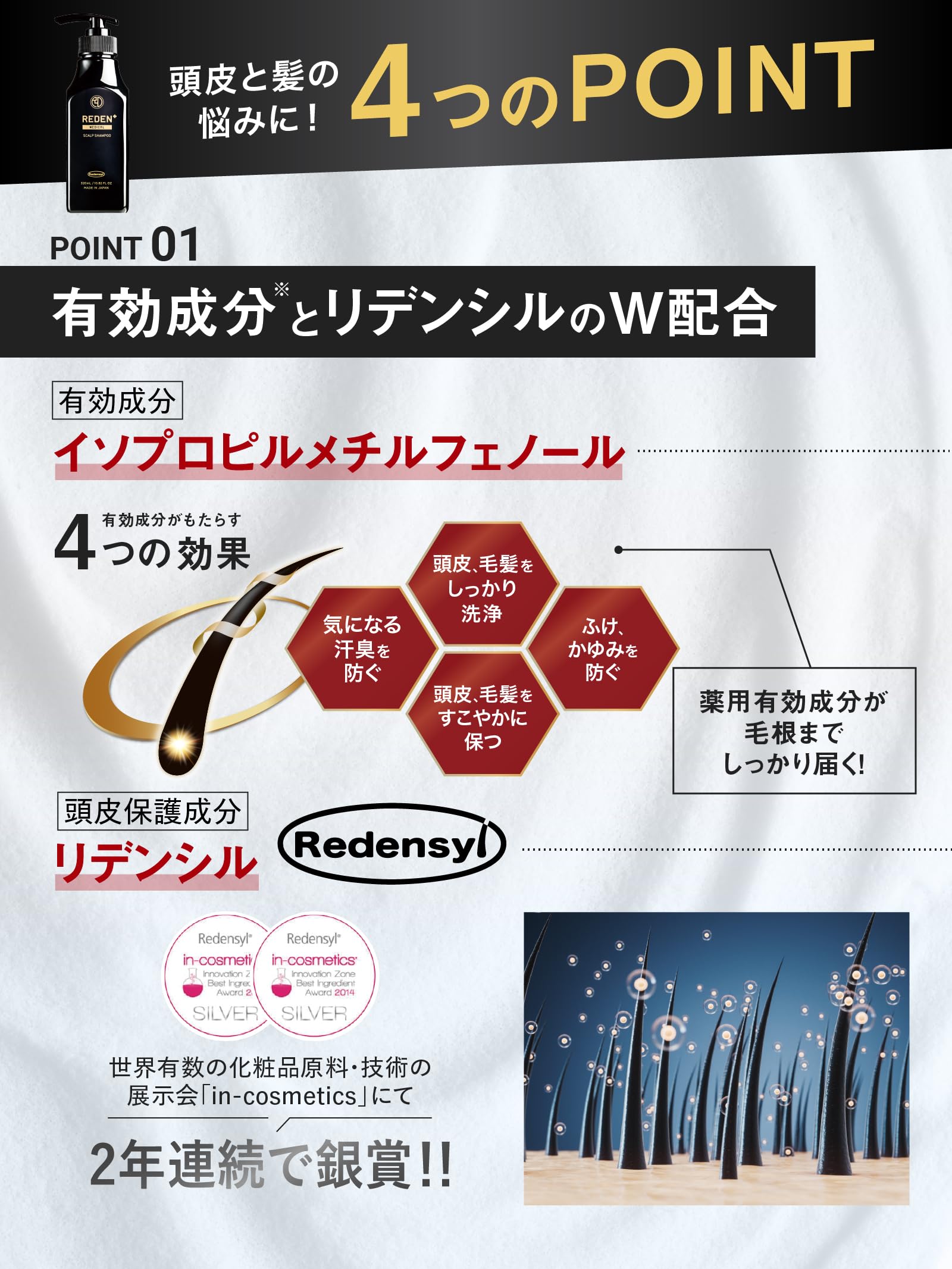 Amazon | REDEN リデン メディカルシャンプー 3本セット【毛髪診断士