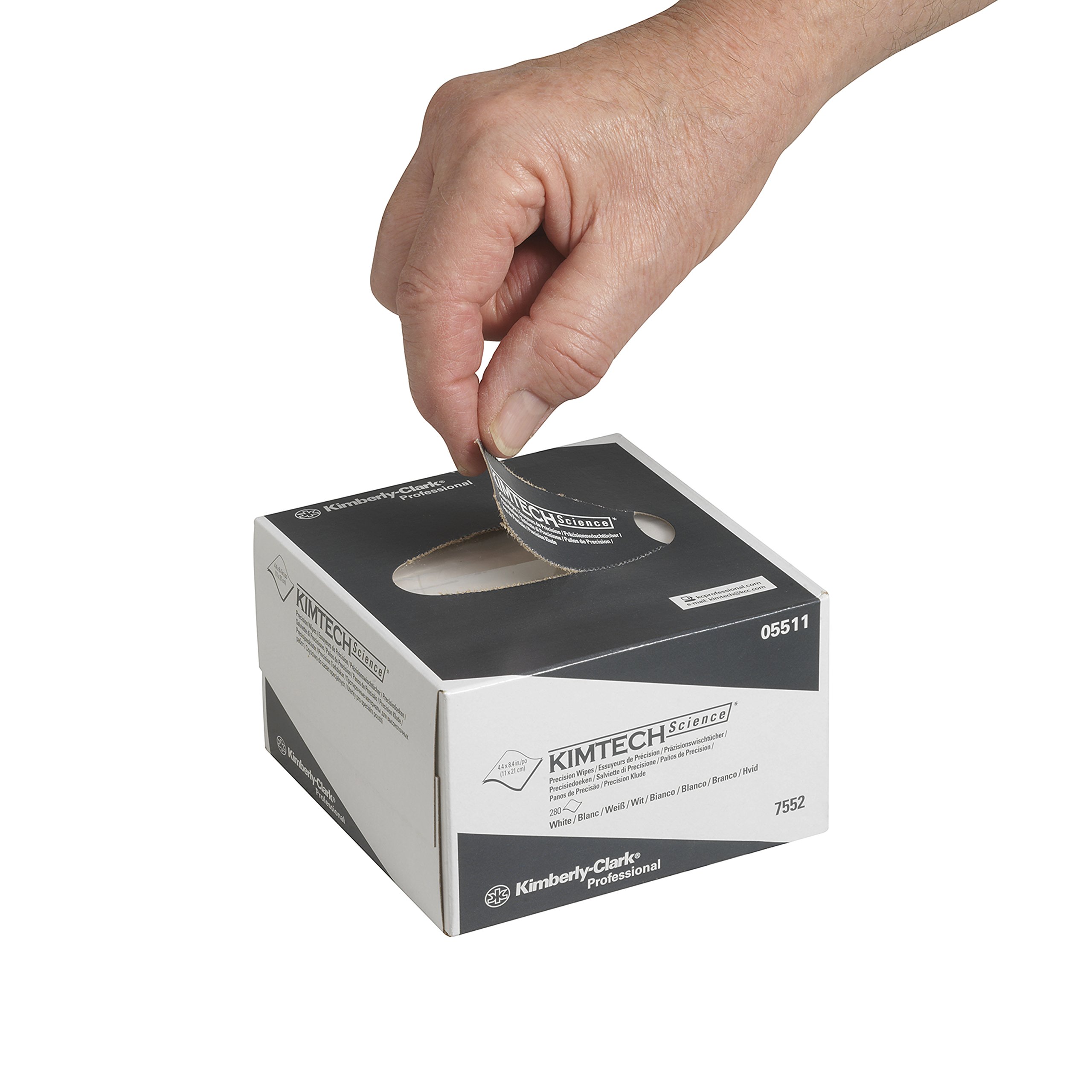 Essuyeurs de précision Kimtech Science 7552 - 30 boîtes distributrices de 286 essuyeurs blancs petit format, 1 épaisseur = 8 580 formats