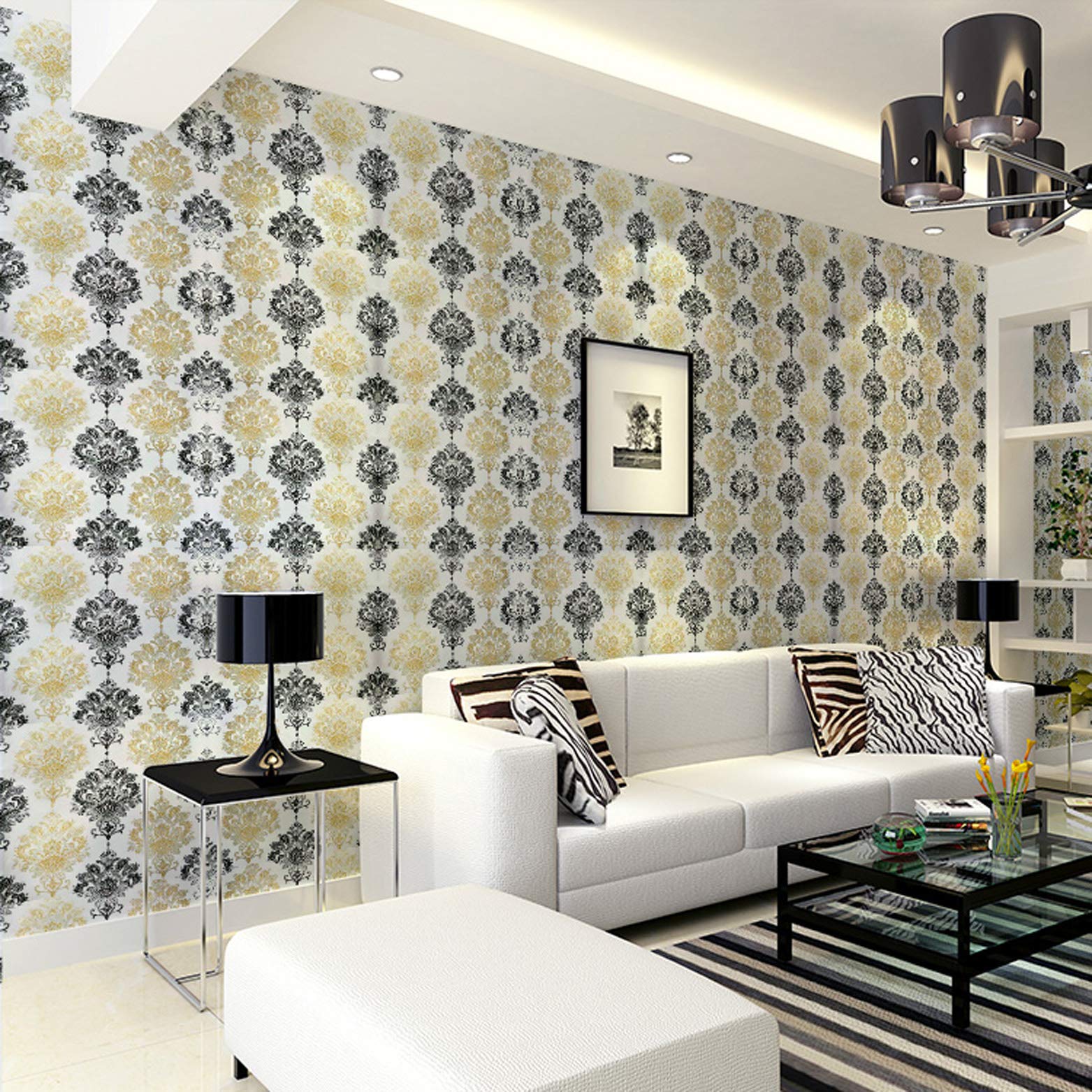 WOW Interiors Floral SELF Adhesive Wallpaper for Living Room Bedroom Office Hall Corridor Peel and Stick Vinyl Wallpaper 200*45Cm-9Sqft (B081W6YLKX) Amazon Price History, Amazon Price Tracker