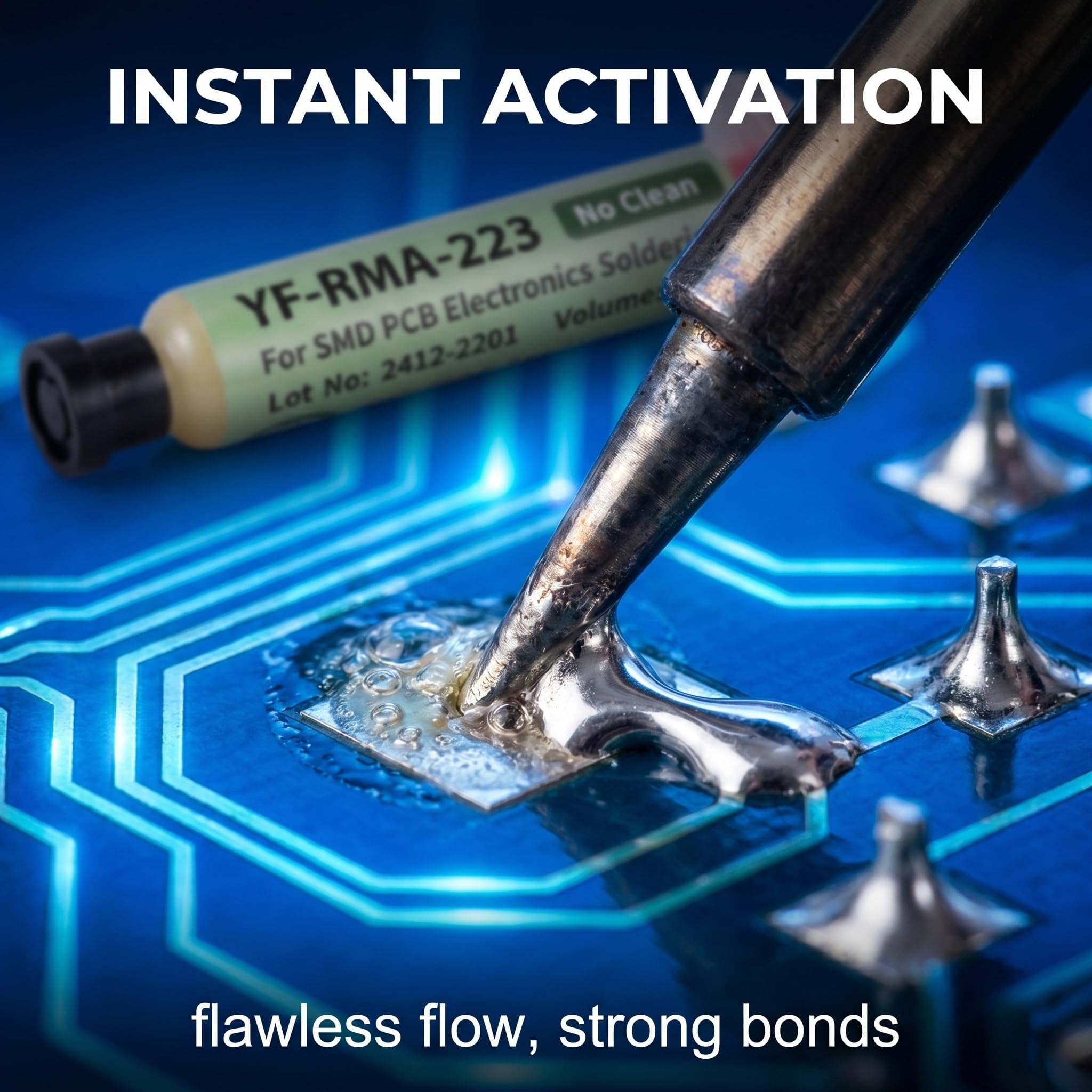 4 Pezzi Pasta Saldante Flussante RMA-223, 20g per Siringa con Ago e Pistone, Flussante per Saldatura Professionale per SMD BGA PCB Rilavorazione e Riparazione Elettronica