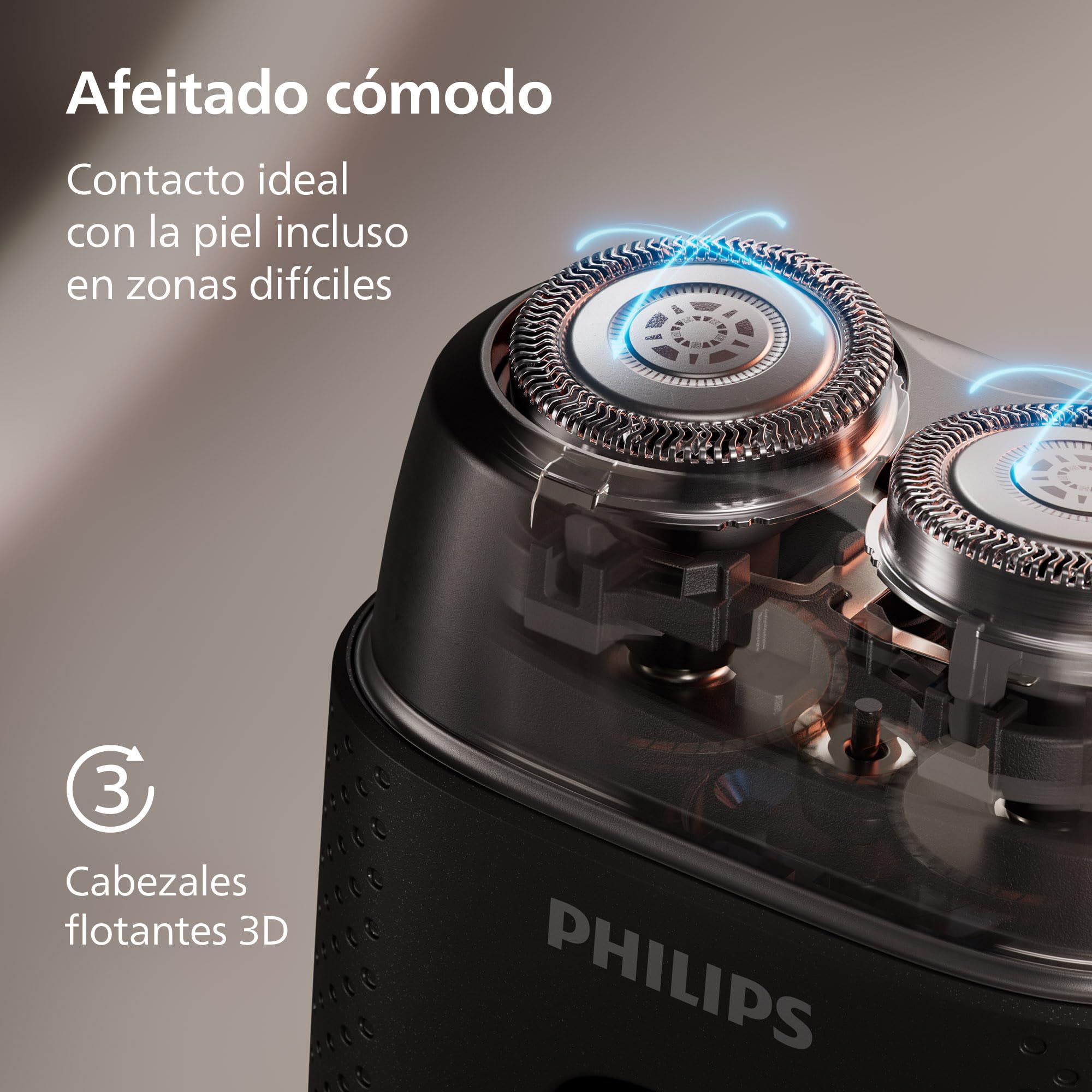 Philips Serie 500 Afeitadora eléctrica compacta, sistema Levanta y Corta, cuchillas SteelPrecision, cabezales flotantes 3D, afeitado en seco y húmedo, funda y bloqueo de viaje, tapa magnética, S595/05