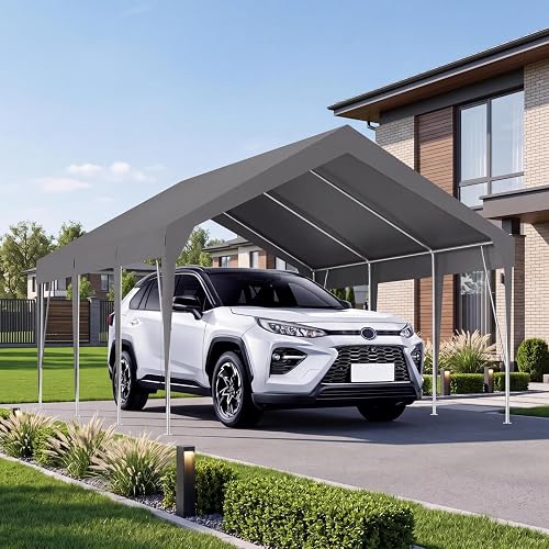 Garvee 12 x 20FT Heavy Duty Carport, UV Protected Portable Car Canopy | Multi-Functional Carport Shelter Delivers All-Weather Protection. Outdoor Vehicle Shelter for Car, Trucks, Boats, Party Tent