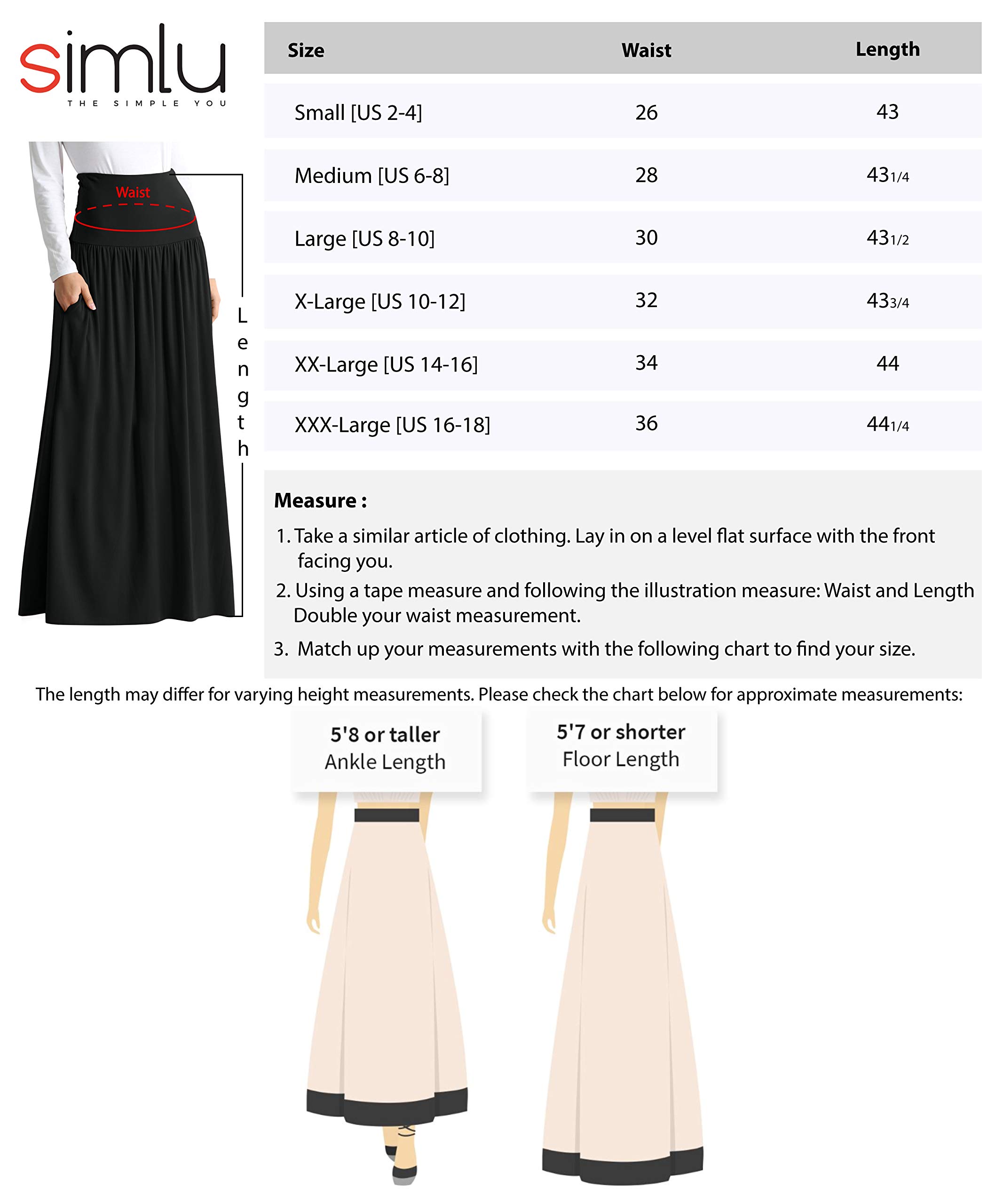 Maxi gonna lunga da donna con tasche, taglie forti - Verde - 54 IT/56 IT/4XL
