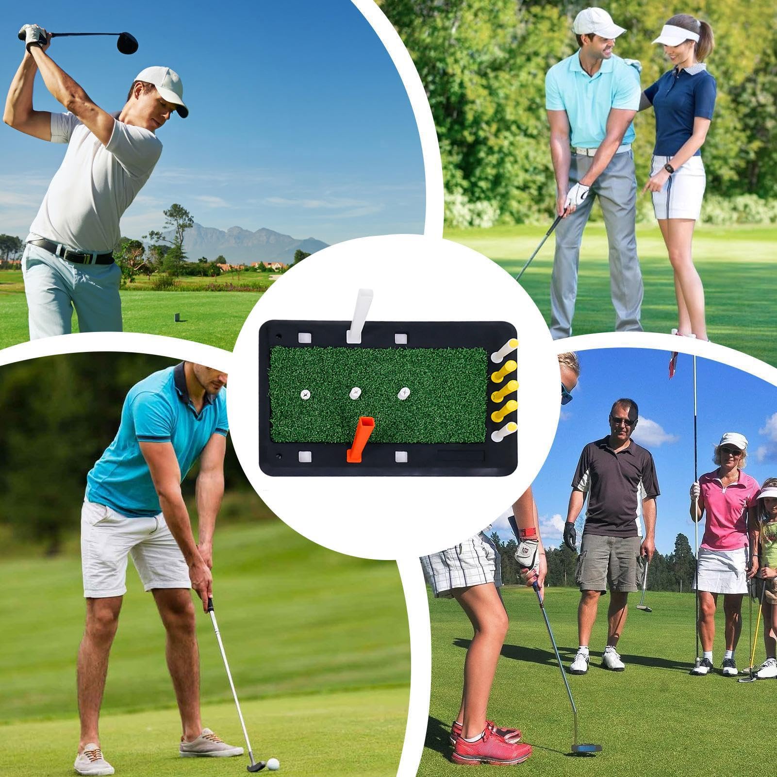 Mata do huśtawki do ćwiczeń golfowych, mata do huśtawki do ćwiczeń | Gumowa mata chroniąca przed odpryskami Antypoślizgowy, przenośny, mały sprzęt do gry w go
