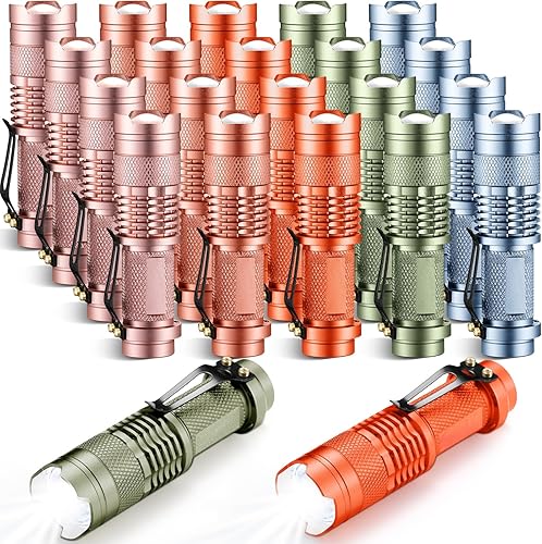 Miniatura 8 de Fumete 20 piezas de linterna LED mini 3 modos linterna táctica pequeña resistente al agua luz de bolsillo linterna de enfoque ajustable para