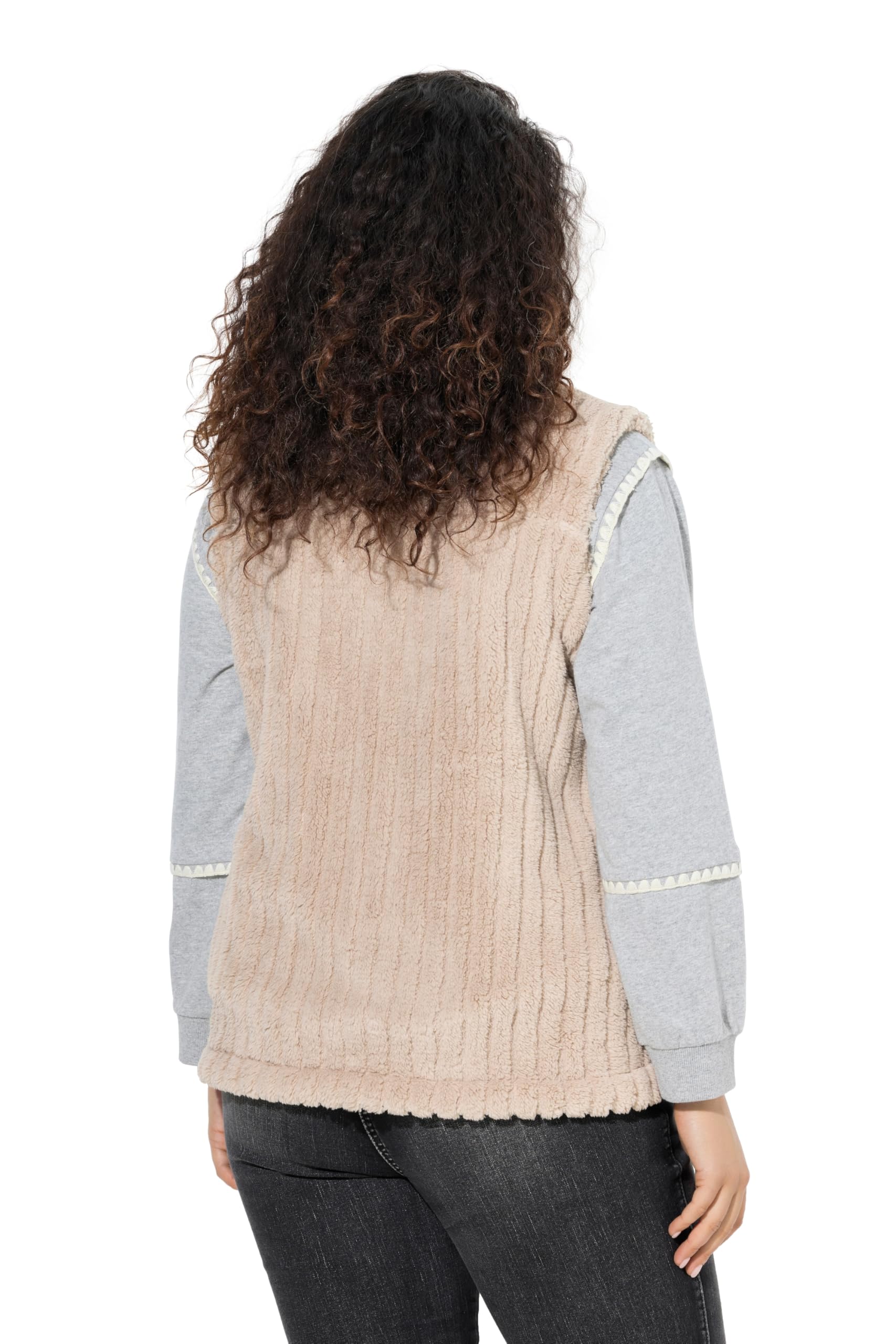 Ulla Popken Teddyweste Gilet Femme (Lot de 1)
