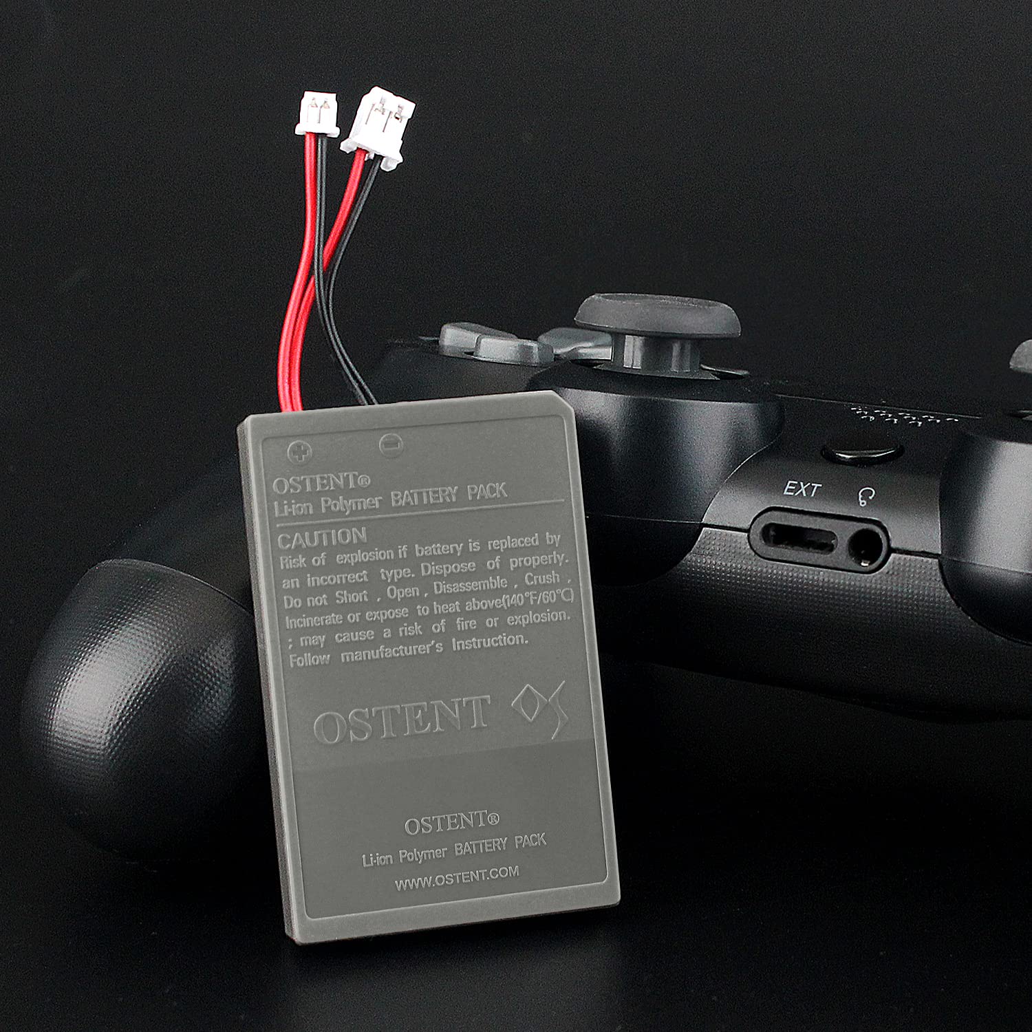 OSTENT 1000mAh 3.65V 3.7Wh Recargable Li-Ion Batería de Repuesto para Sony PS4 Original/Pro/Slim CUH-ZCT1 CUH-ZCT2 Serie Bluetooth inalámbrico Dual Shock Controller Viejo Nueva Versión