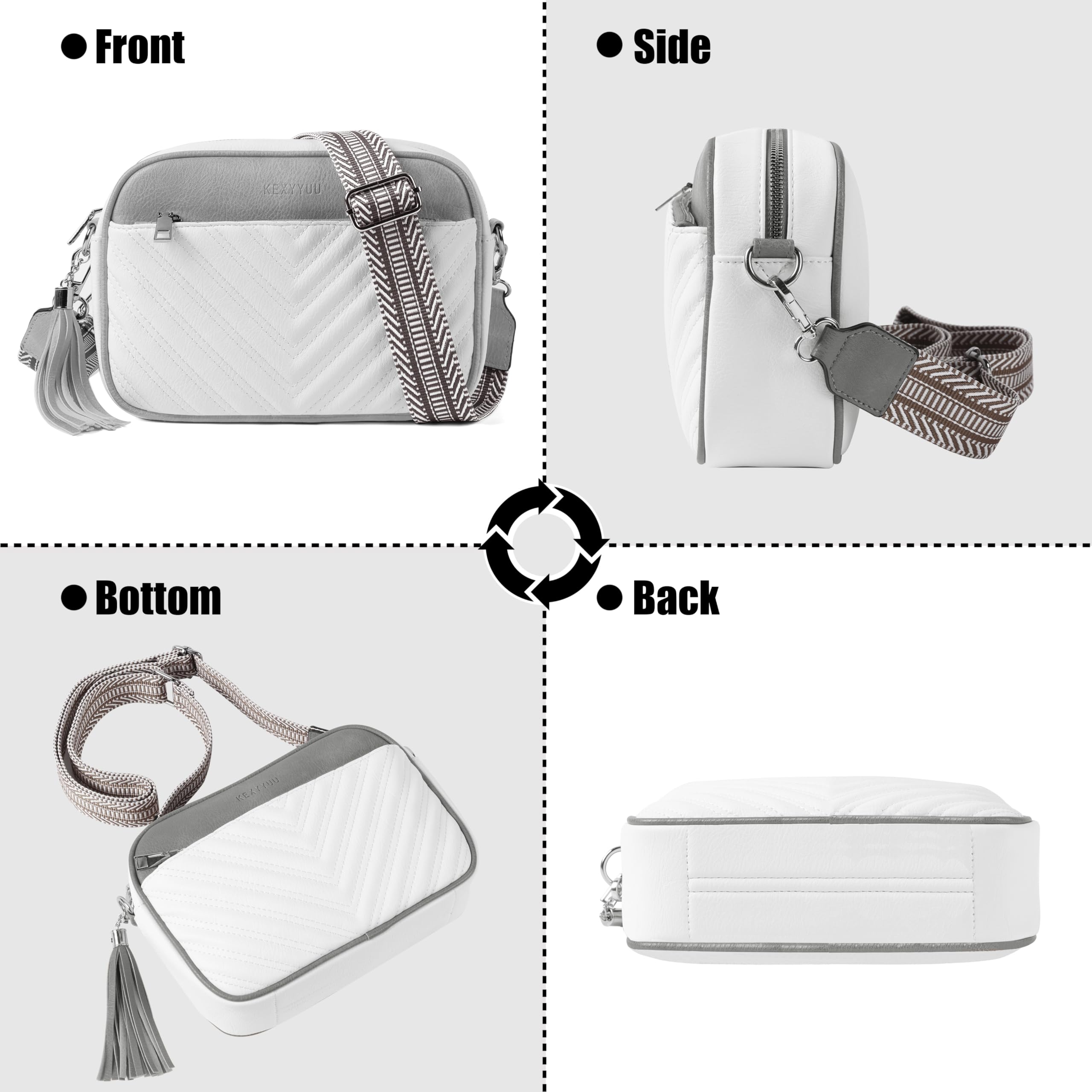 Bolsos cruzados para mujer, de piel suave, bolsos pequeños de hombro con dos correas ajustables