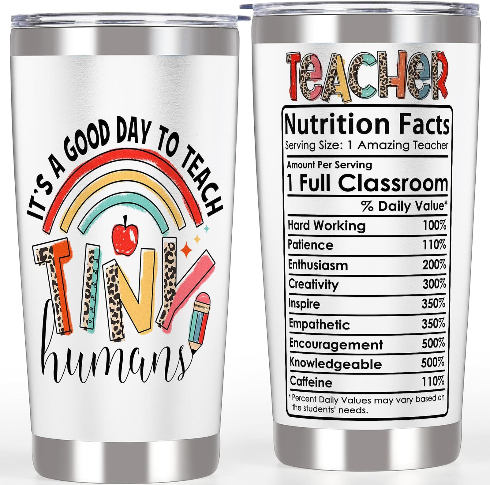 Breezy Valley Teacher Appreciation Tumbler Gifts for Women from Students - Teacher Appreciation Week Thank You Gift for Kindergarten Daycare Teachers, Tumbler Cup Ideas for Birthday Back To School