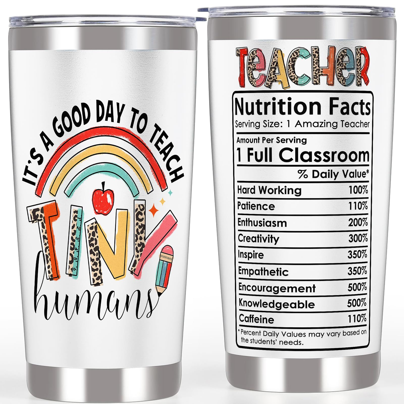 Breezy Valley Teacher Appreciation Tumbler Gifts for Women from Students - Teacher Appreciation Week Thank You Gift for Kindergarten Daycare Teachers, Tumbler Cup Ideas for Birthday Back To School