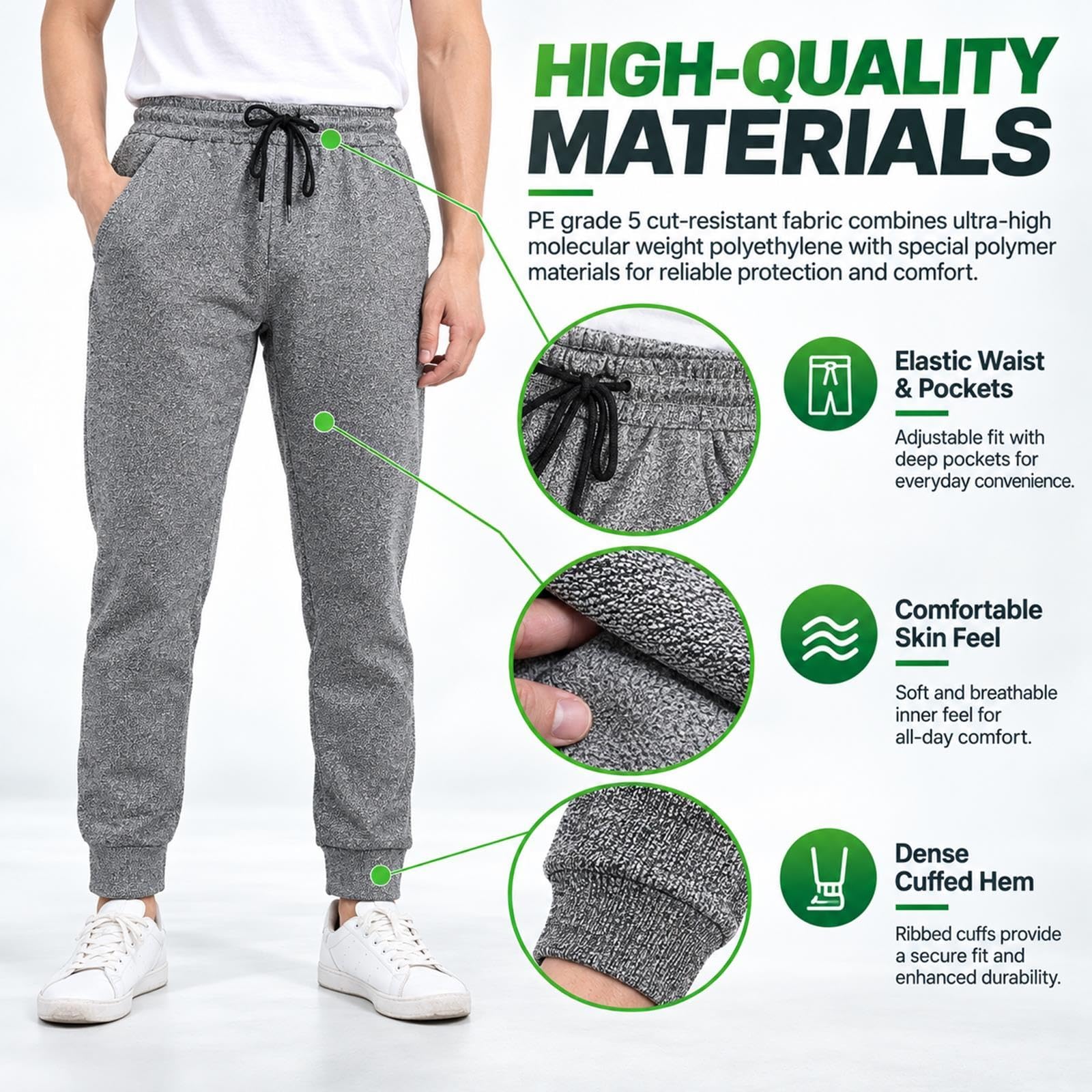 Pantalones Resistentes a Cortes para Hombre Nivel 5 Ropa de Protección