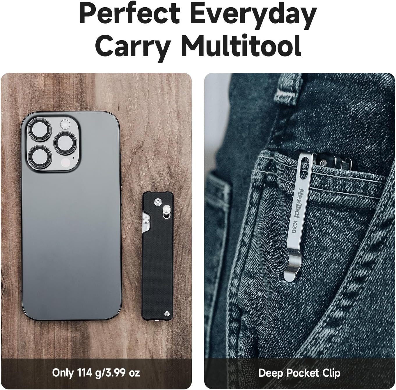 NexTool Knight K30 Axis Lock Folding Pocket Knife, 11-in-1 Multitool with 2.76" 14C28N Steel Blade EDC Knife and G10 Handle, Crossbar Lock Knives for EDC, Camping, Hiking, Survival, Gifts for Men