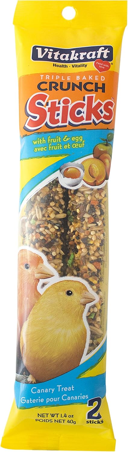 Vitakraft Canary Fruit & Egg Treat Sticks 2 Pack, 1.4 Ounce