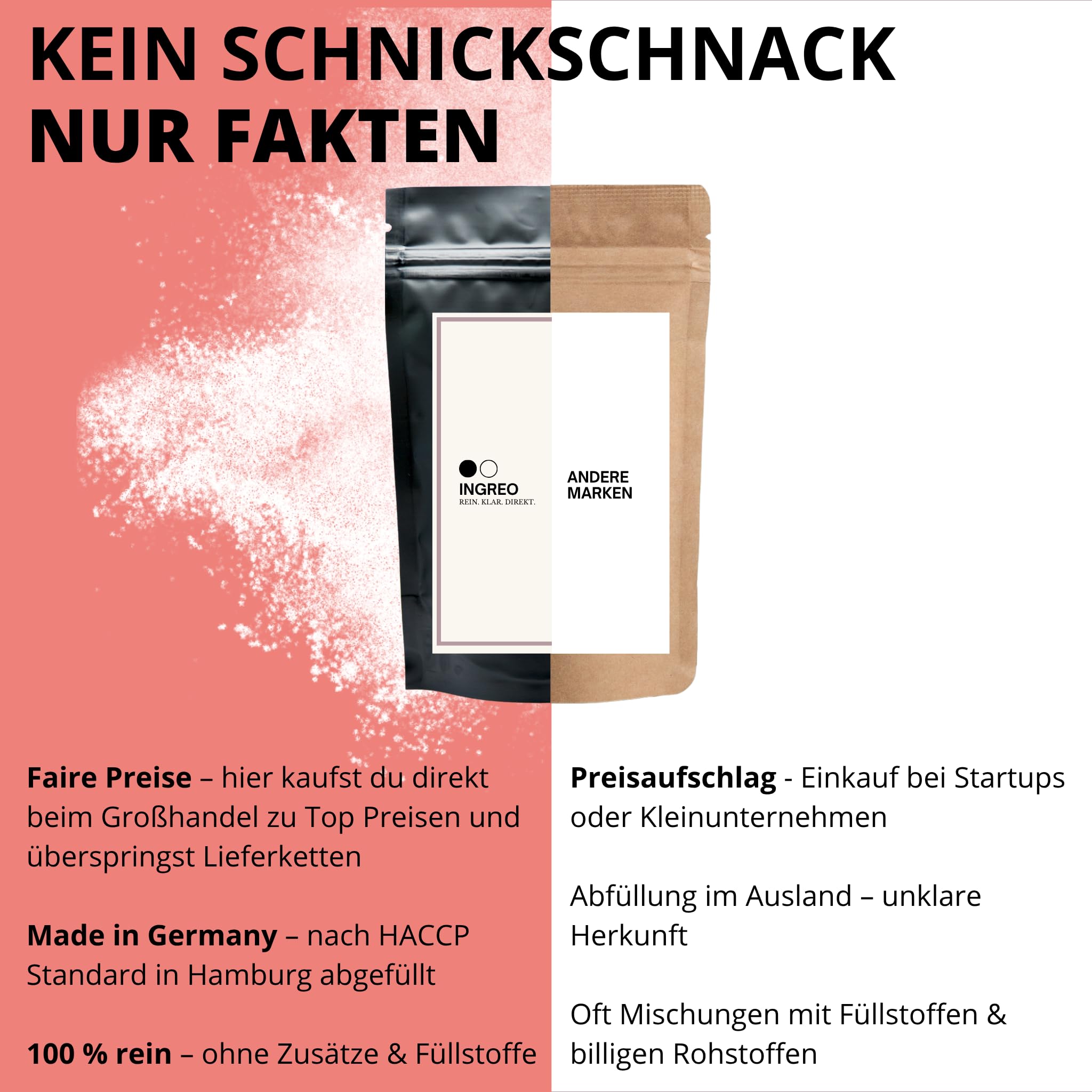 Ingreo Erythrit Pulver – 100 % natürlicher Zuckerersatz | Kalorienfrei, zahnfreundlich, keto-geeignet | Ohne Zusätze, Made in Germany – abgefüllt in Hamburg (25kg)